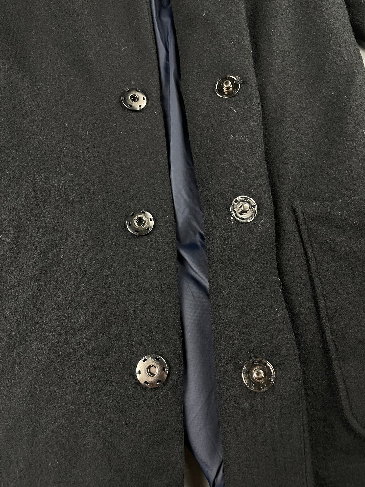Y-3 A/W 2014 reversible wool coat with removable faux fur collar - women's size M