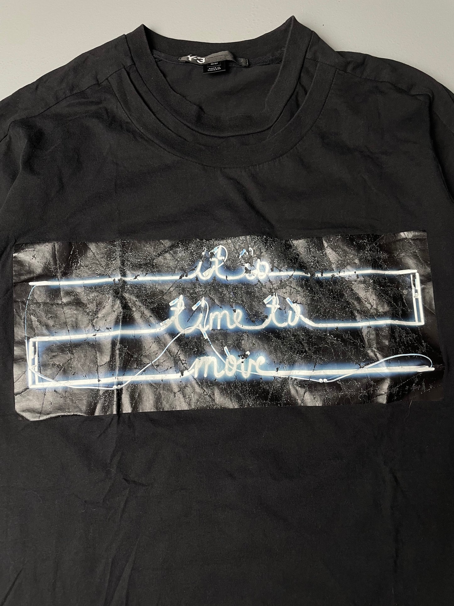 Y-3 S/S 2016 "it is time to move" t-shirt with double collar - size M