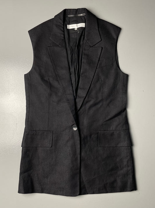 Veronique Branquinho 'Menace' wool and silk longline sleeveless blazer - size 38