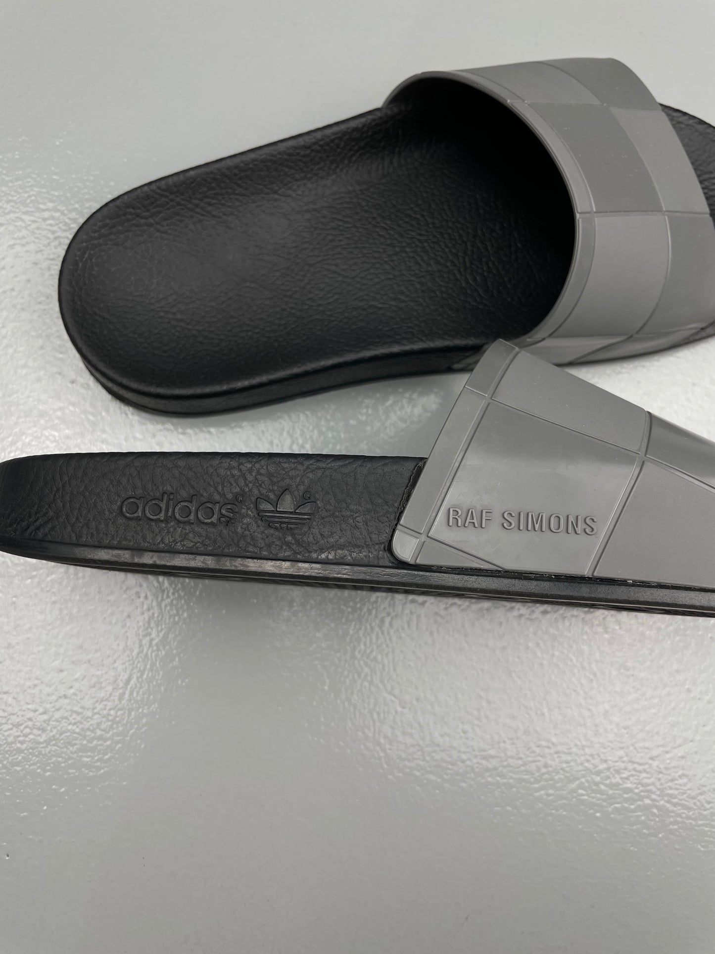 adidas X Raf Simons S/S 2018 Adilette Checkerboard (grey) - size 42