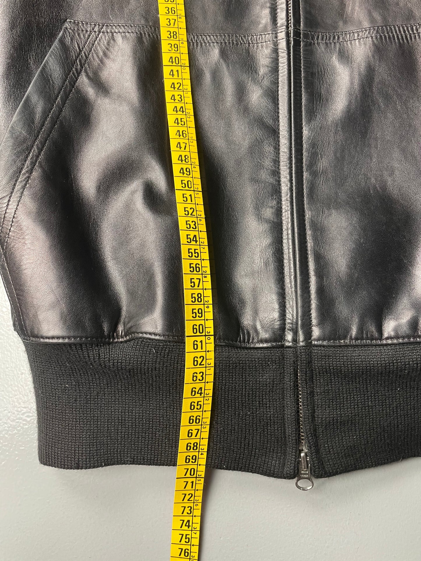 Y-3 A/W 2005 men's hooded leather bomber jacket - size M