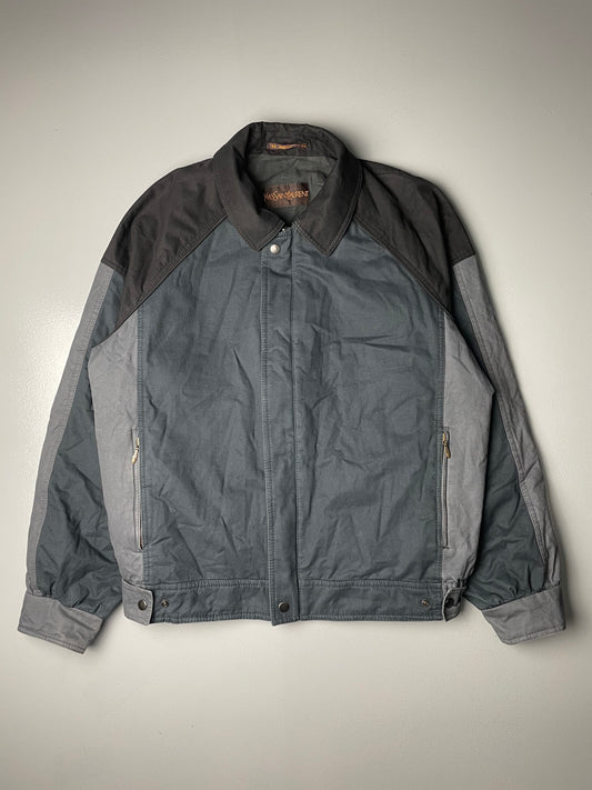vintage Yves Saint Laurent padded egyptian cotton moto jacket - size 52