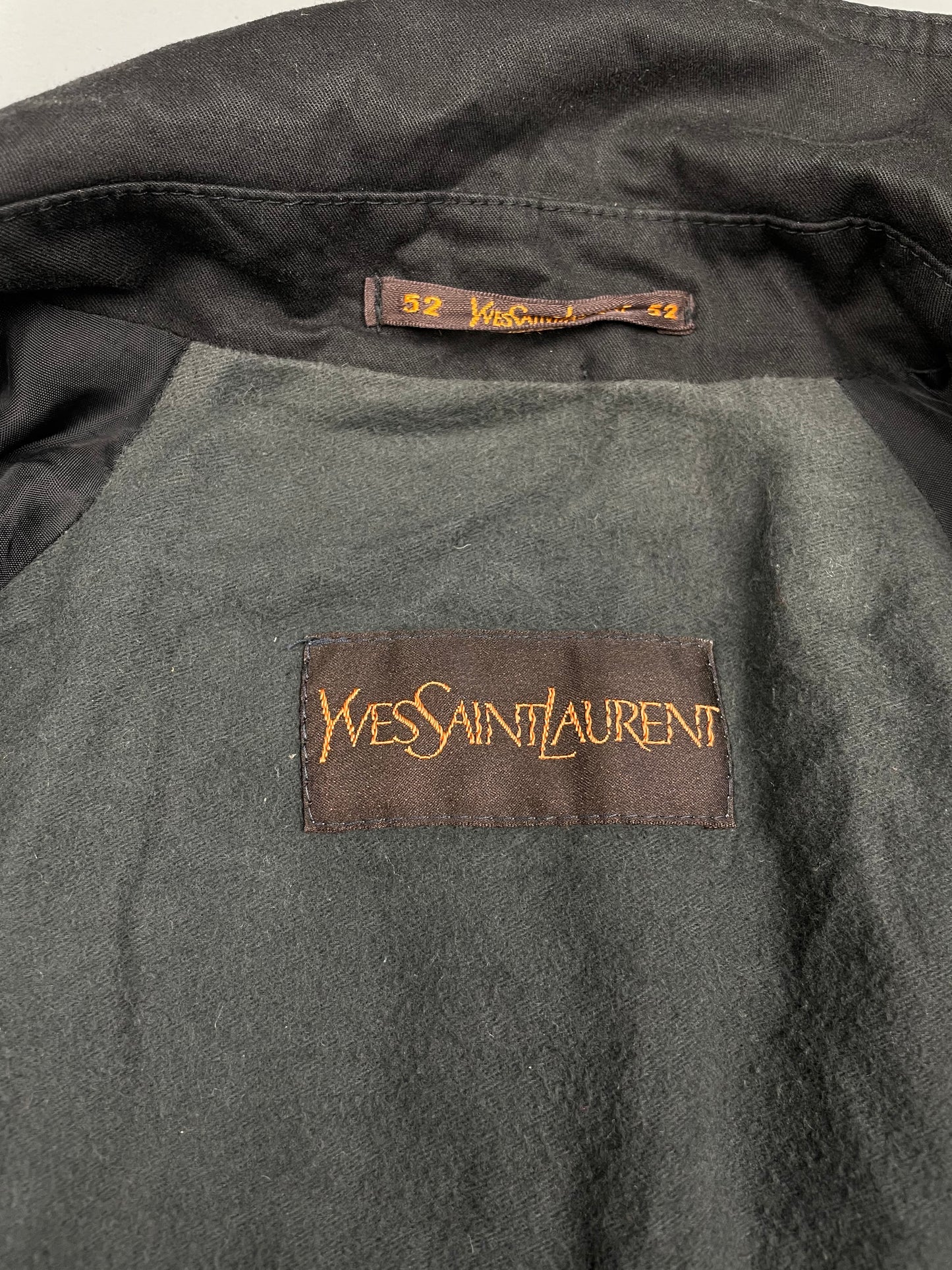 vintage Yves Saint Laurent padded egyptian cotton moto jacket - size 52