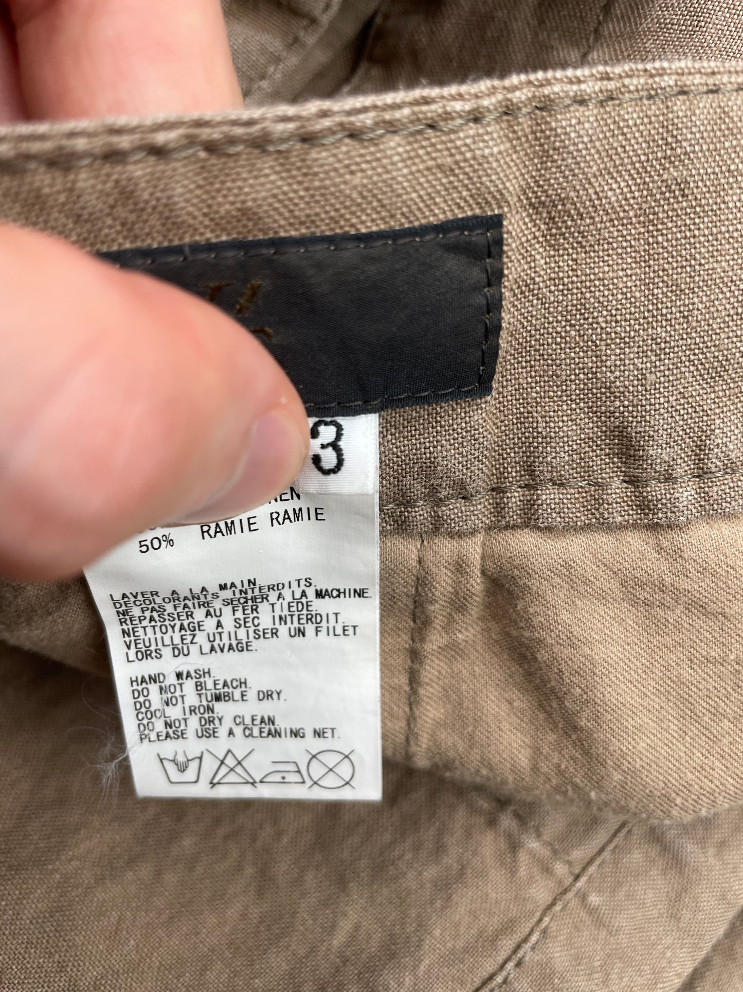 Y's linen and ramie cargo pants - unisex size 3