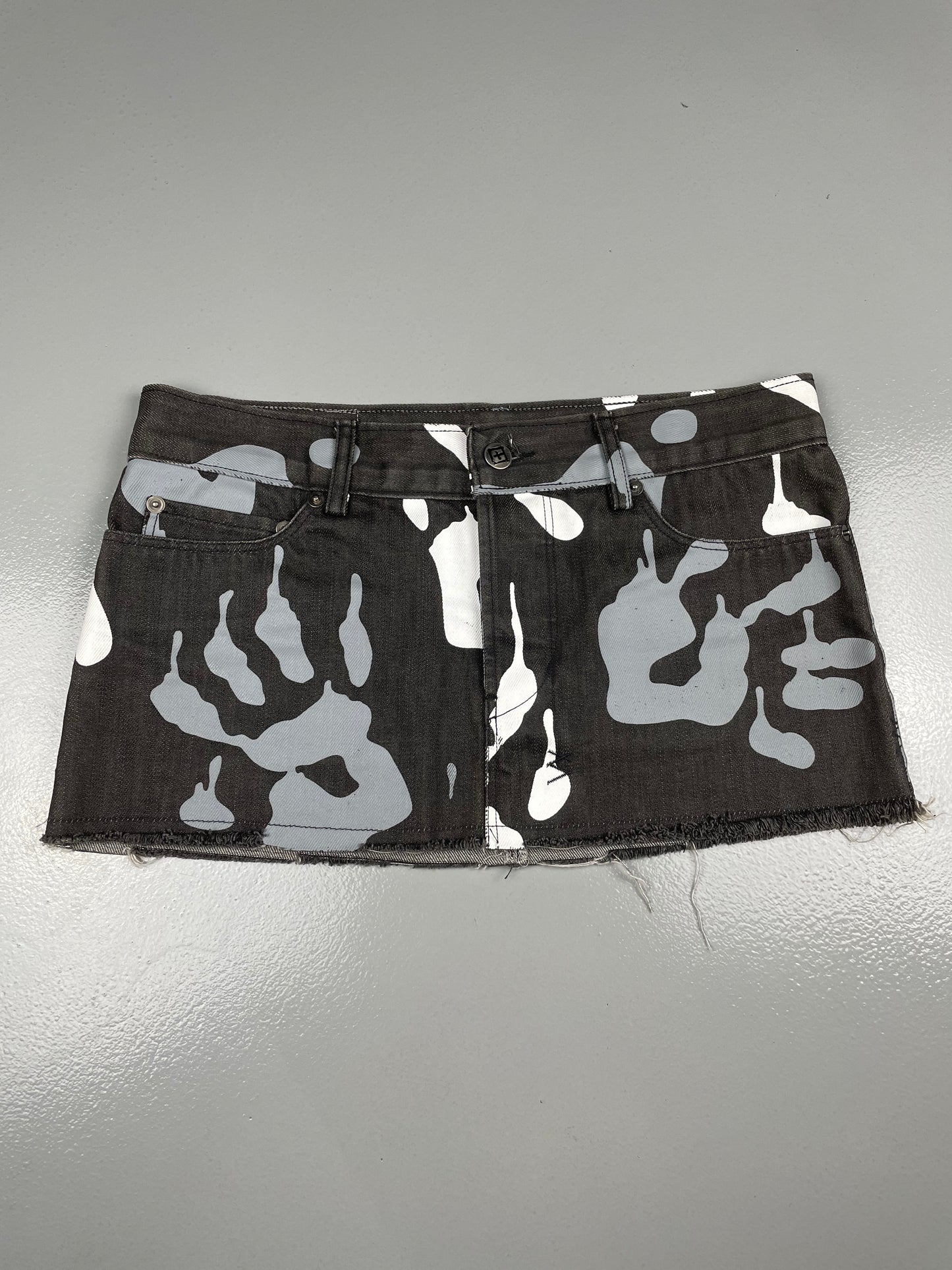 2000's Ksubi X Jeremy Scott hands mini skirt