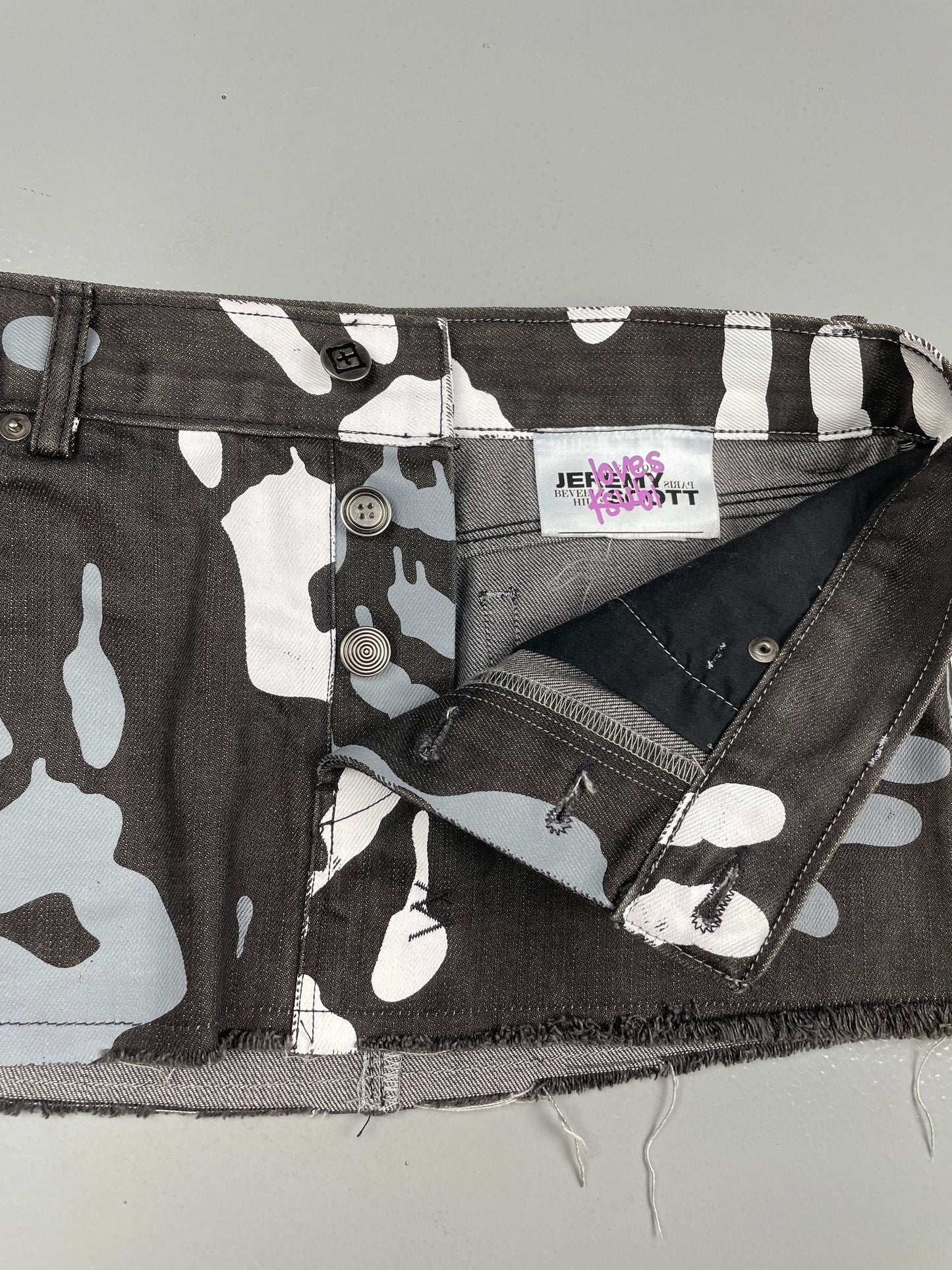 2000's Ksubi X Jeremy Scott hands mini skirt