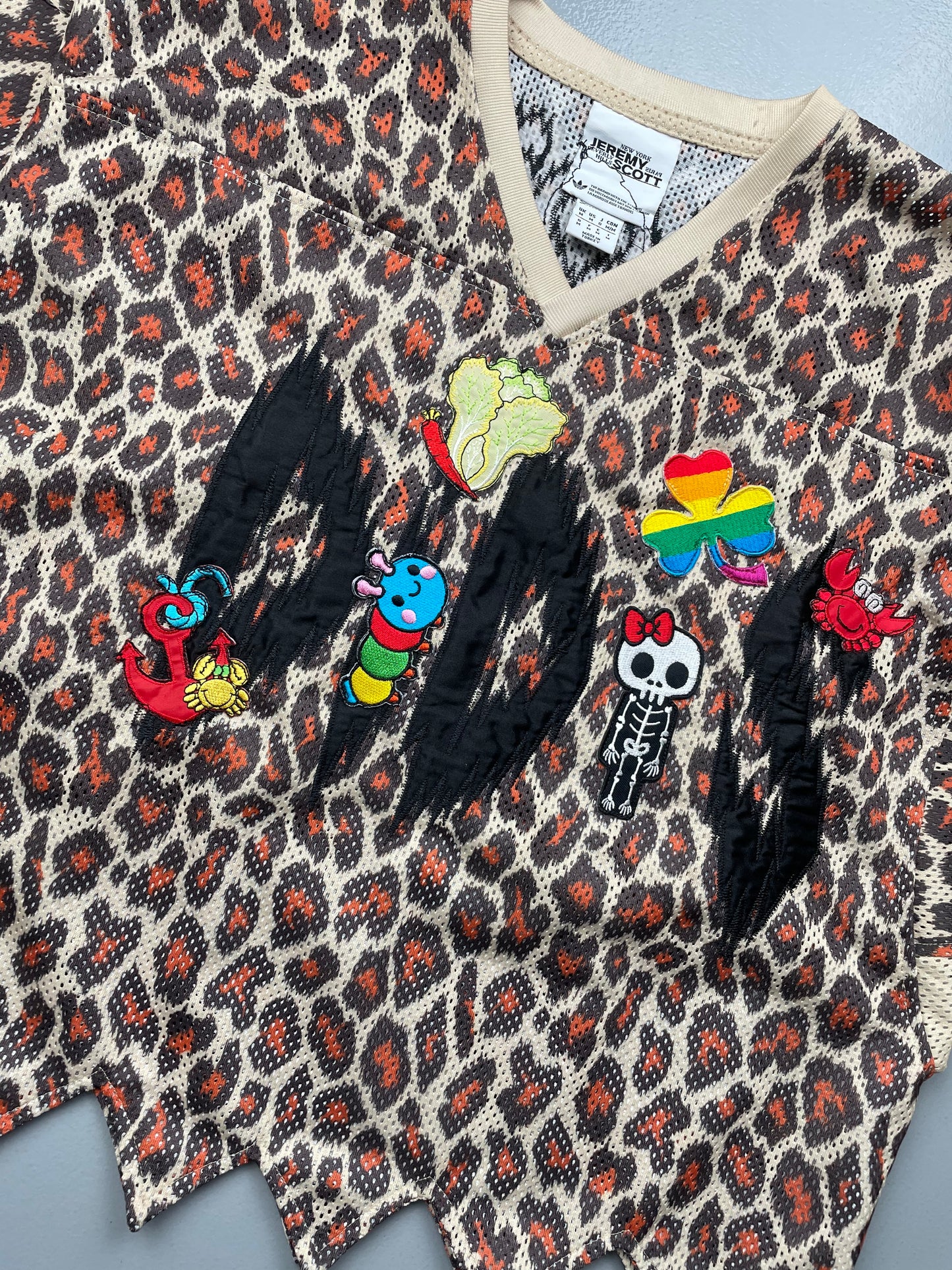 adidas Originals by Jeremy Scott custom S/S 2013 women's leopard jersey top