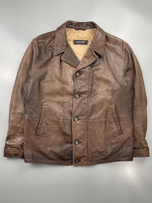 1990's Giorgio Armani leather jacket - size 48