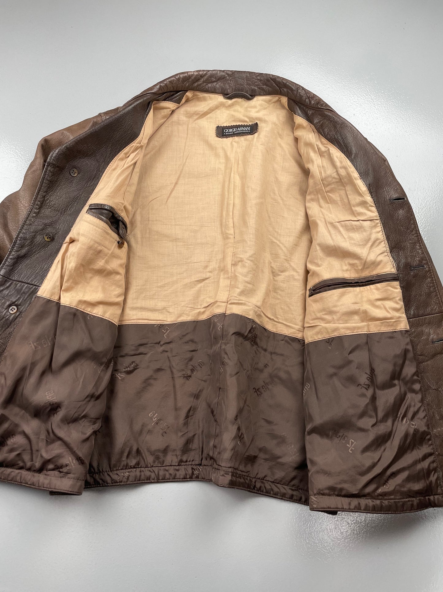 1990's Giorgio Armani leather jacket - size 48