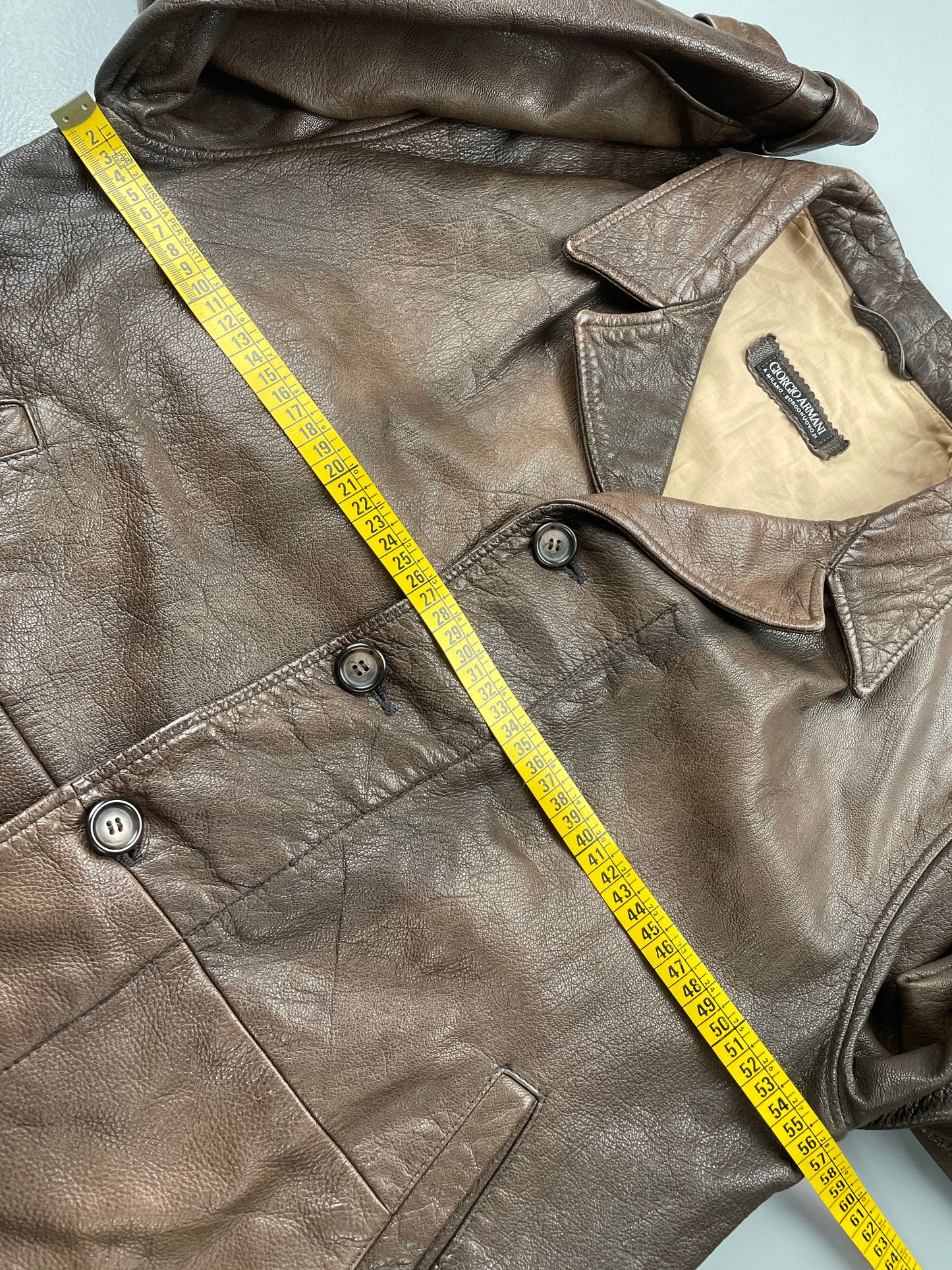1990's Giorgio Armani leather jacket - size 48
