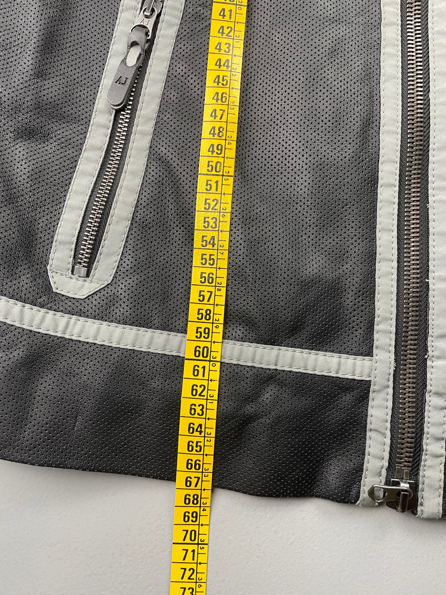 Armani Jeans perforated leather biker jacket - size 48