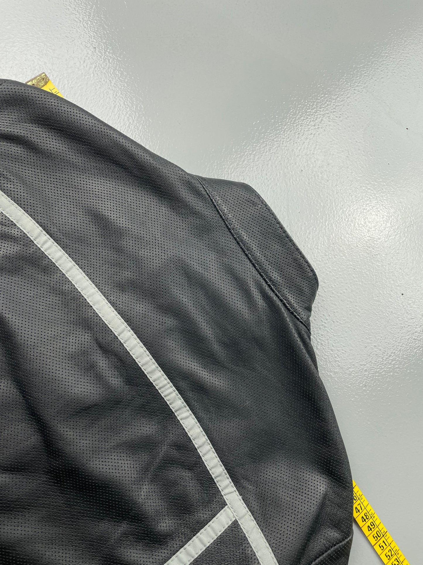 Armani Jeans perforated leather biker jacket - size 48