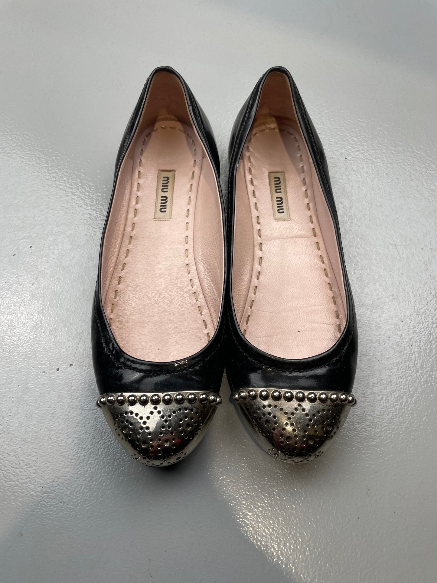 Miu Miu metal toe flats