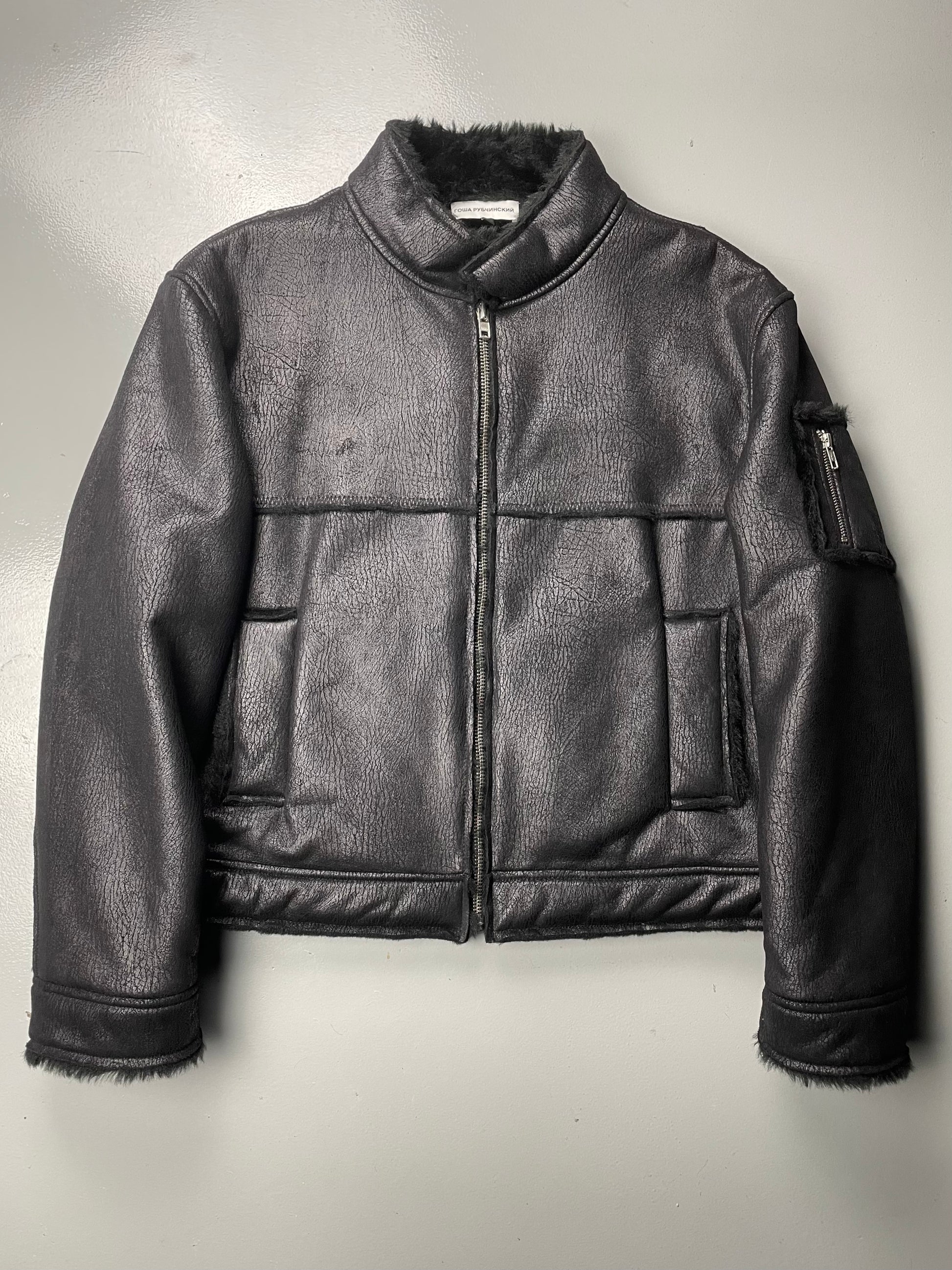 Gosha Rubchinskiy A/W 2016 faux leather shearling jacket