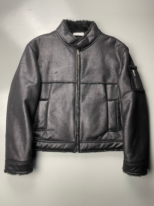 Gosha Rubchinskiy A/W 2016 faux leather shearling jacket