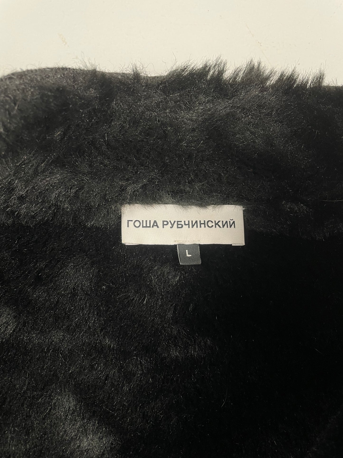 Gosha Rubchinskiy A/W 2016 faux leather shearling jacket (black) - size L