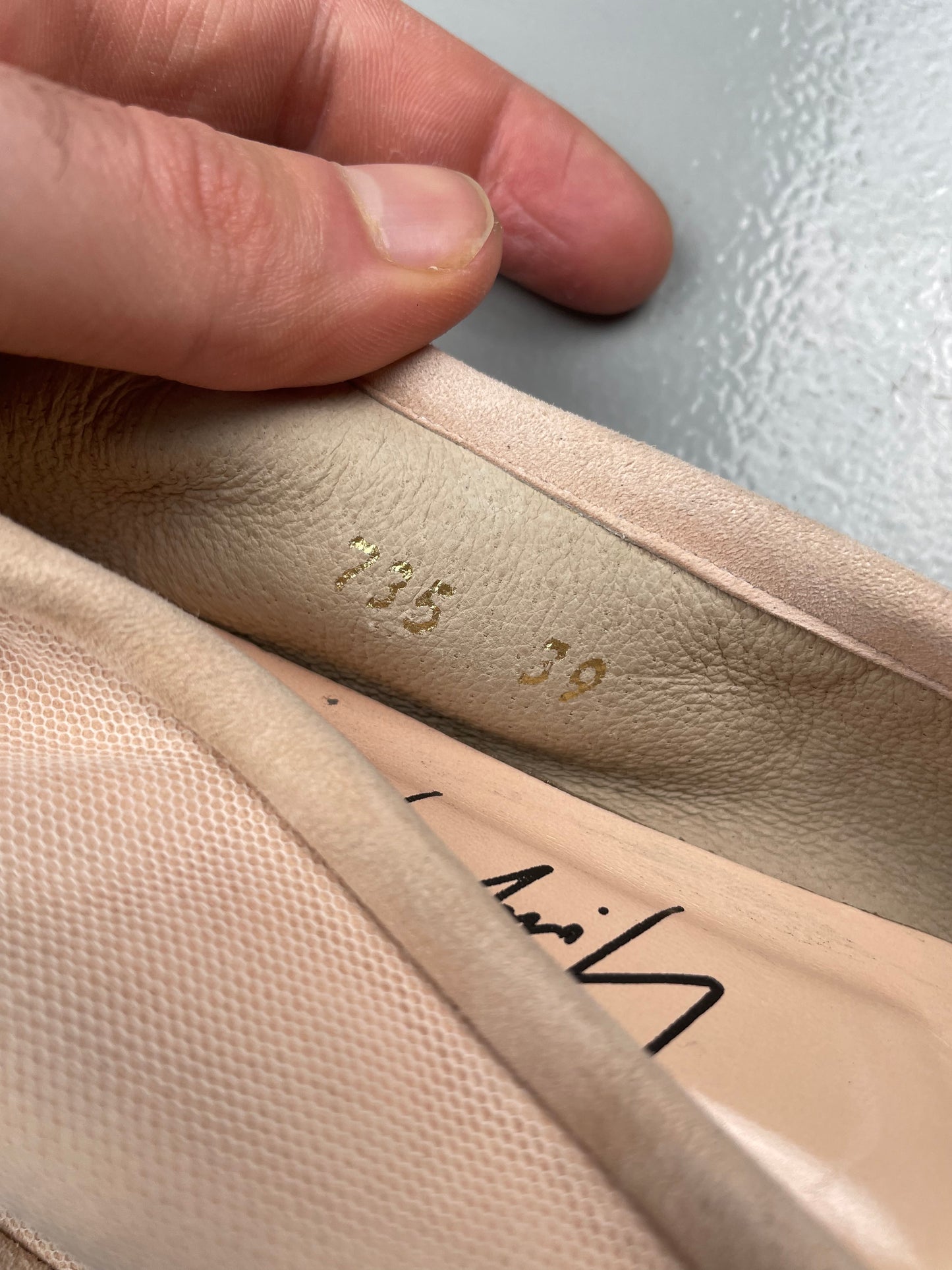 vintage Yohji Yamamoto leather and mesh ballerina - size 39