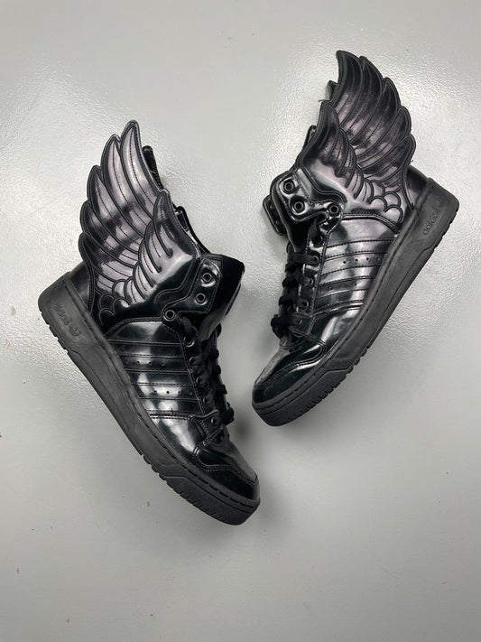 adidas Originals by Jeremy Scott S/S 2013 JS Wings 2.0 "Patent Black" - size 43 1/3