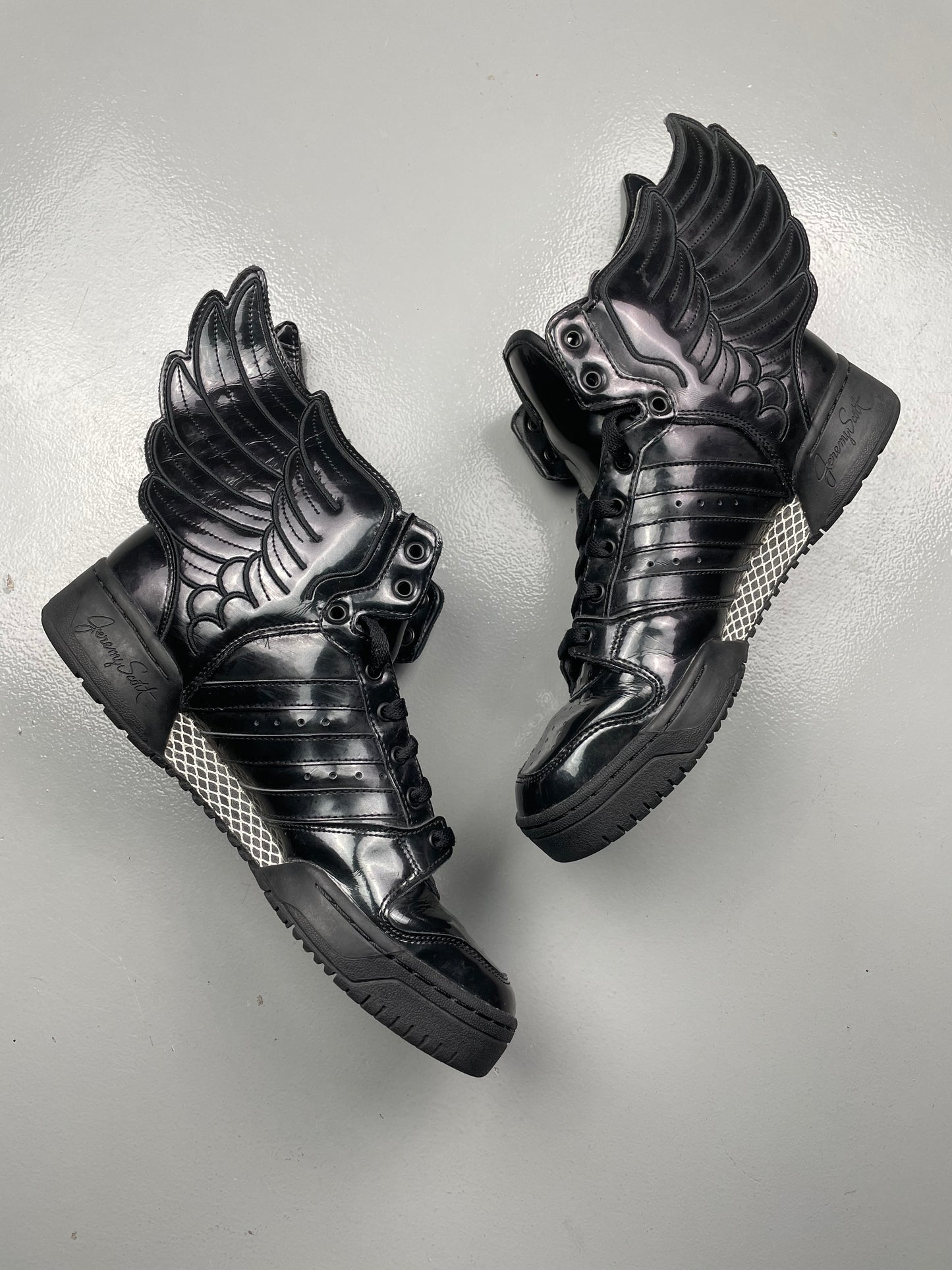 adidas Originals by Jeremy Scott S/S 2013 JS Wings 2.0 "Patent Black" - size 43 1/3