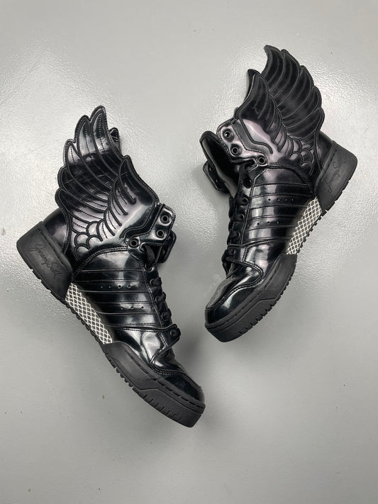 adidas Originals by Jeremy Scott S/S 2013 JS Wings 2.0 "Patent Black" - size 43 1/3
