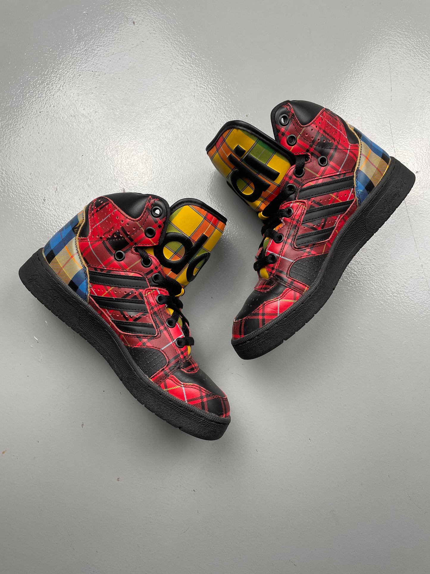 adidas Originals by Jeremy Scott S/S 2013 JS Instinct Hi "Plaid" - size 38 2/3