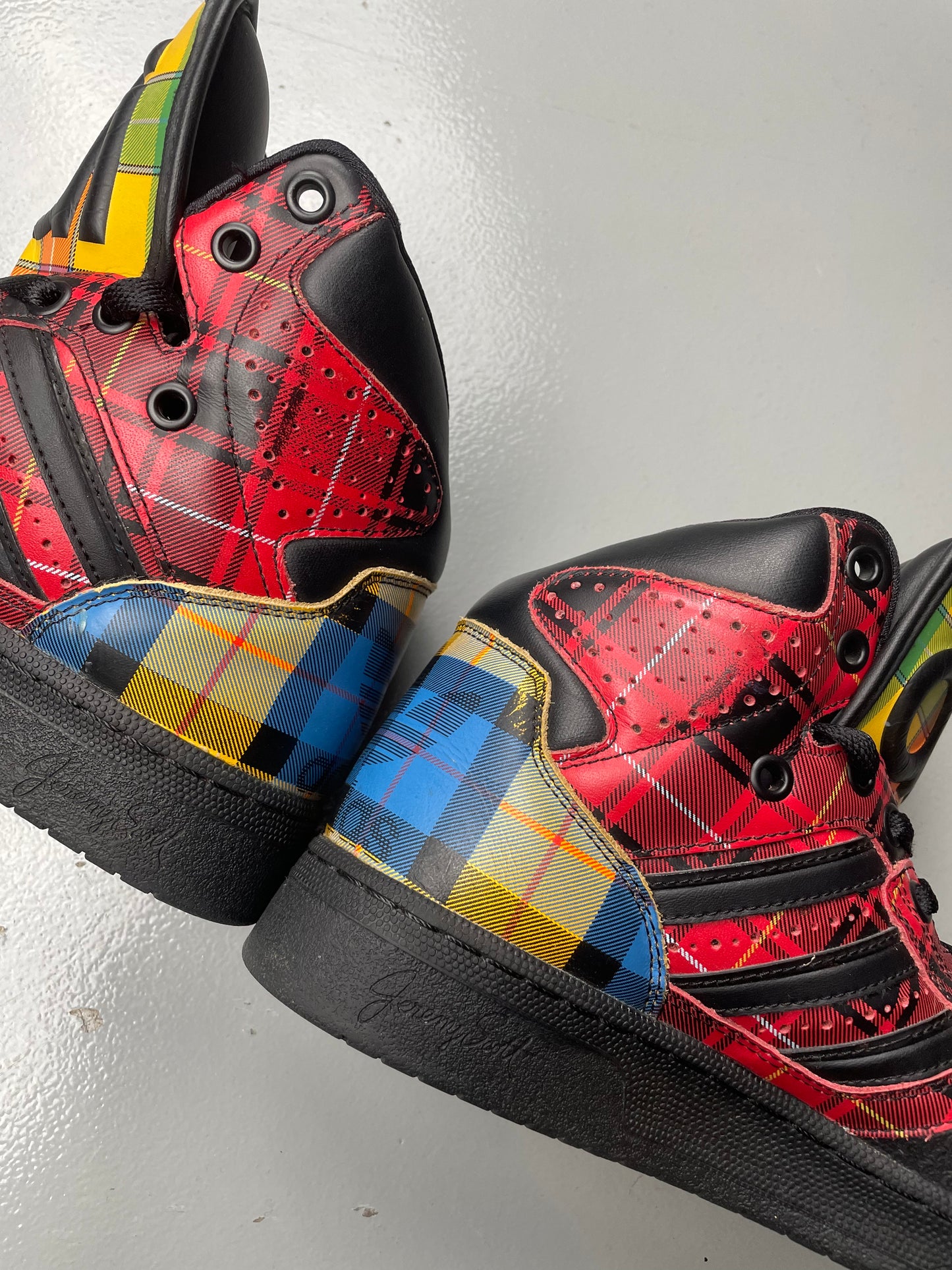 adidas Originals by Jeremy Scott S/S 2013 JS Instinct Hi "Plaid" - size 38 2/3