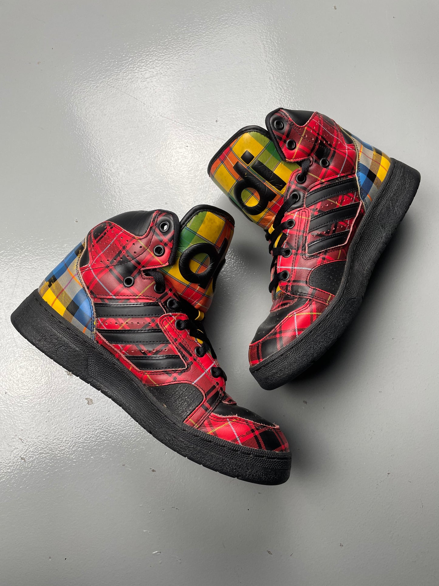 adidas Originals by Jeremy Scott S/S 2013 JS Instinct Hi "Plaid" - size 43 1/3