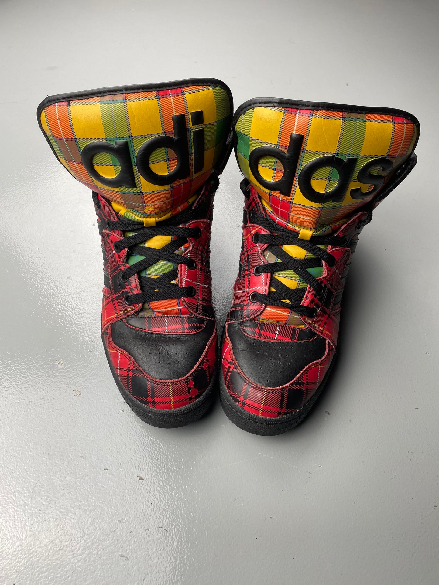 adidas Originals by Jeremy Scott S/S 2013 JS Instinct Hi "Plaid" - size 44 2/3