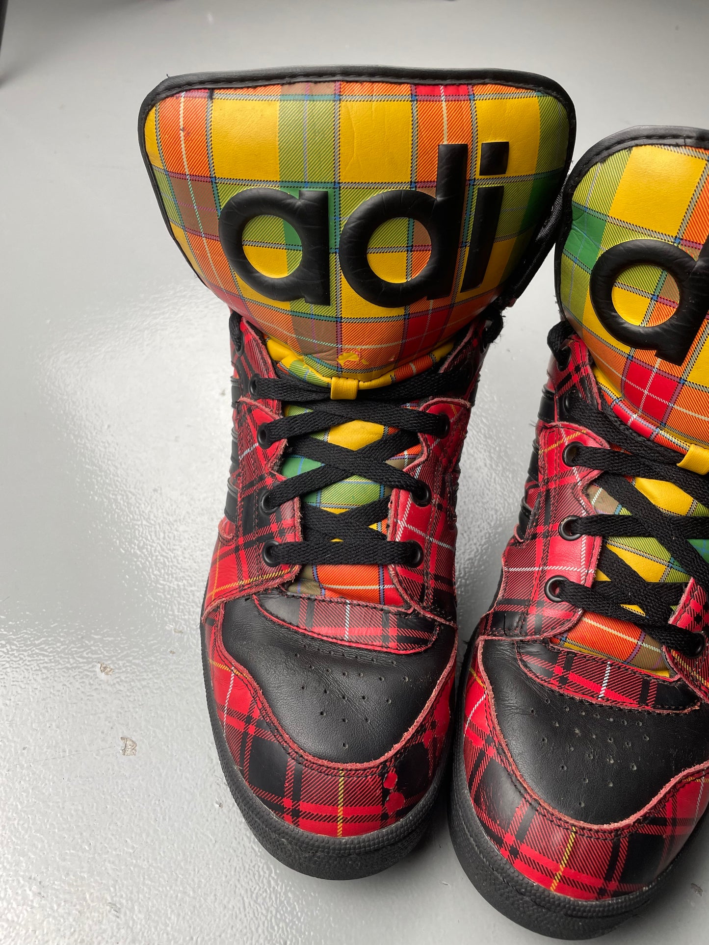 adidas Originals by Jeremy Scott S/S 2013 JS Instinct Hi "Plaid" - size 44 2/3