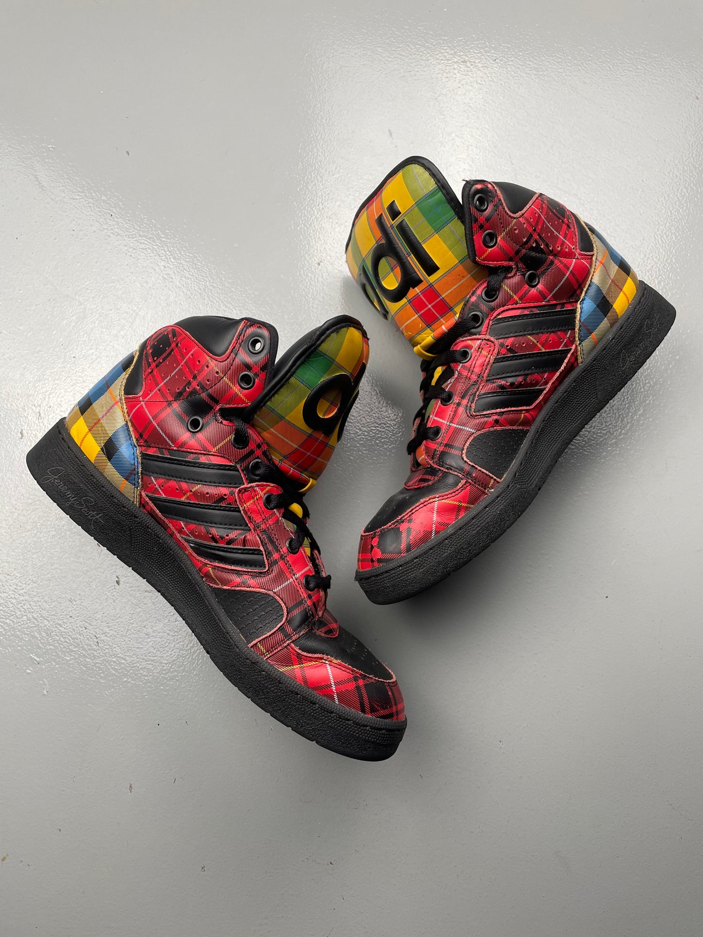 adidas Originals by Jeremy Scott S/S 2013 JS Instinct Hi "Plaid" - size 44 2/3