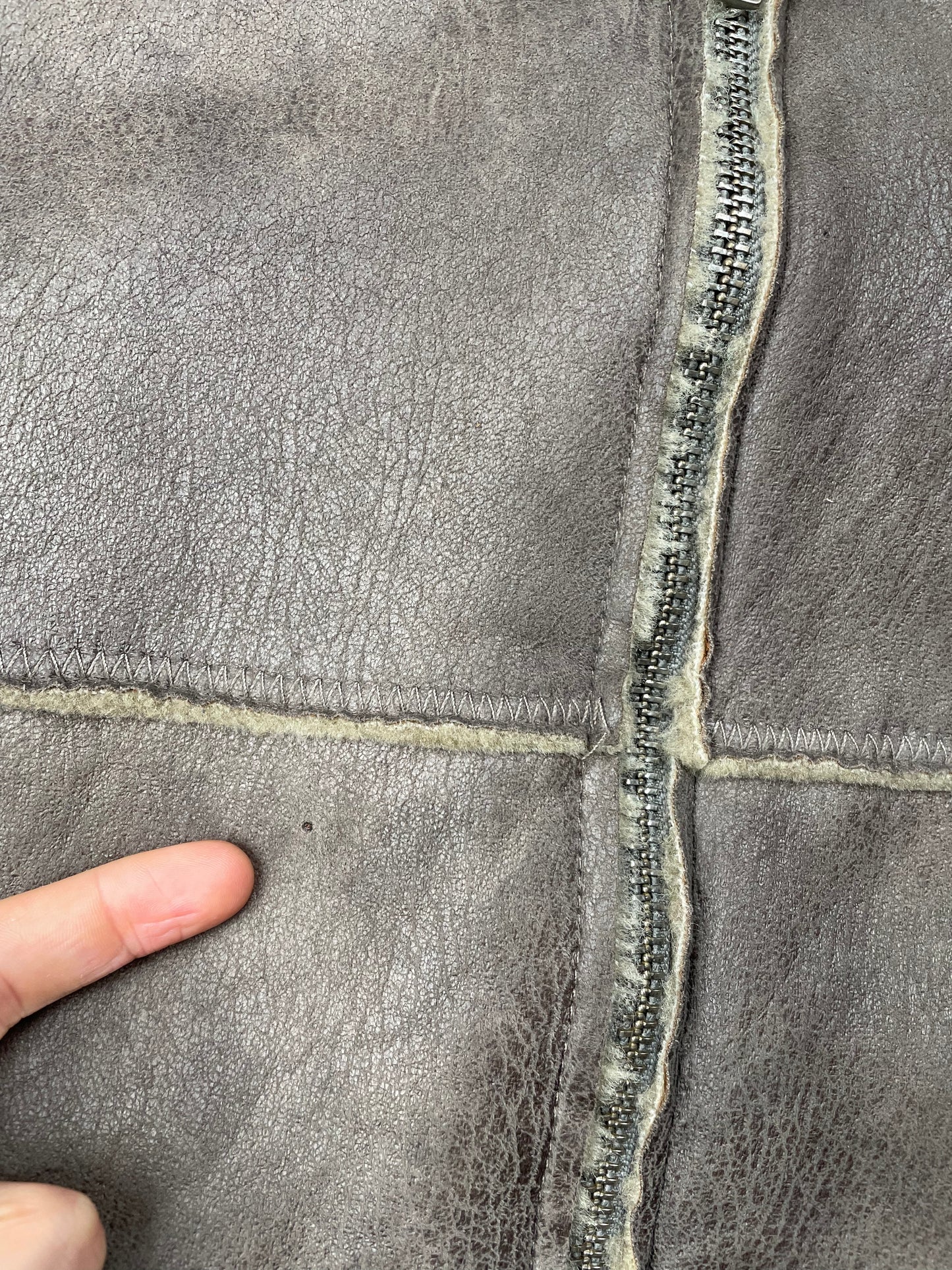 Gosha Rubchinskiy A/W 2016 faux leather shearling jacket (brown) - size L