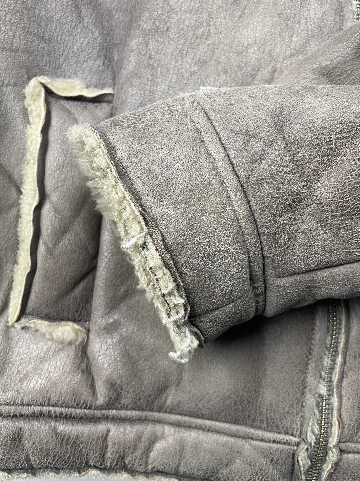 Gosha Rubchinskiy A/W 2016 faux leather shearling jacket (brown) - size L