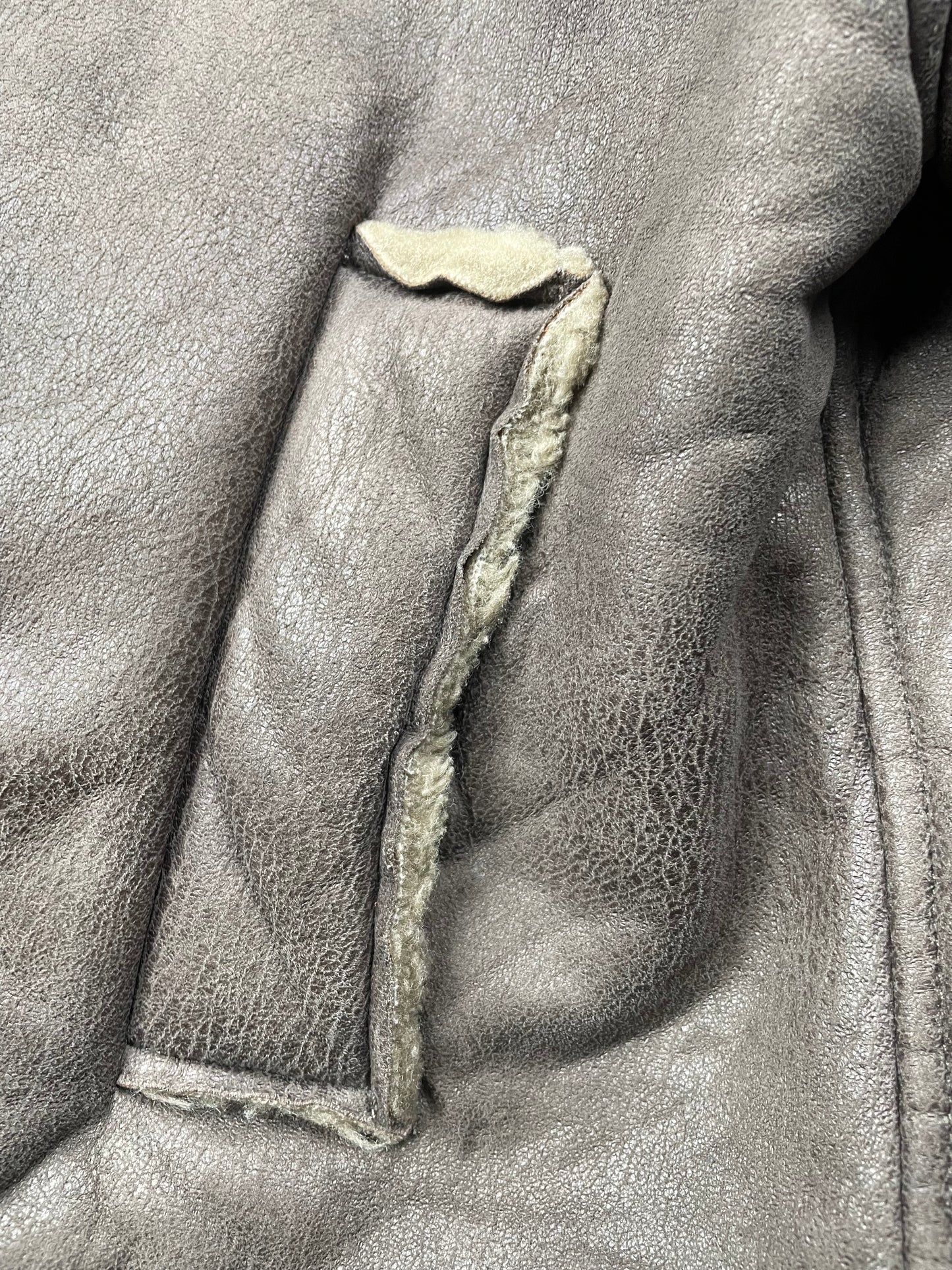 Gosha Rubchinskiy A/W 2016 faux leather shearling jacket (brown) - size L