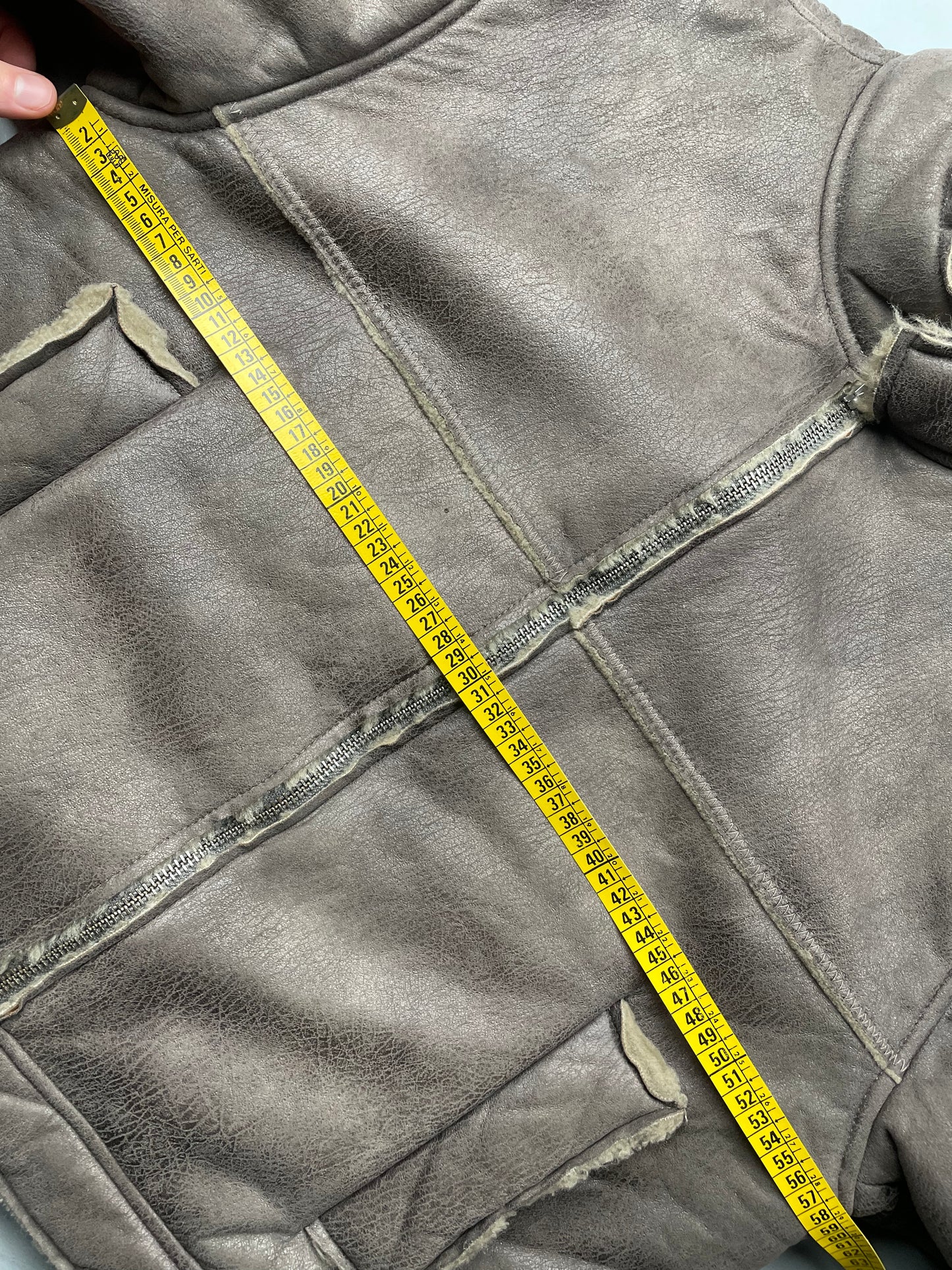 Gosha Rubchinskiy A/W 2016 faux leather shearling jacket (brown) - size L