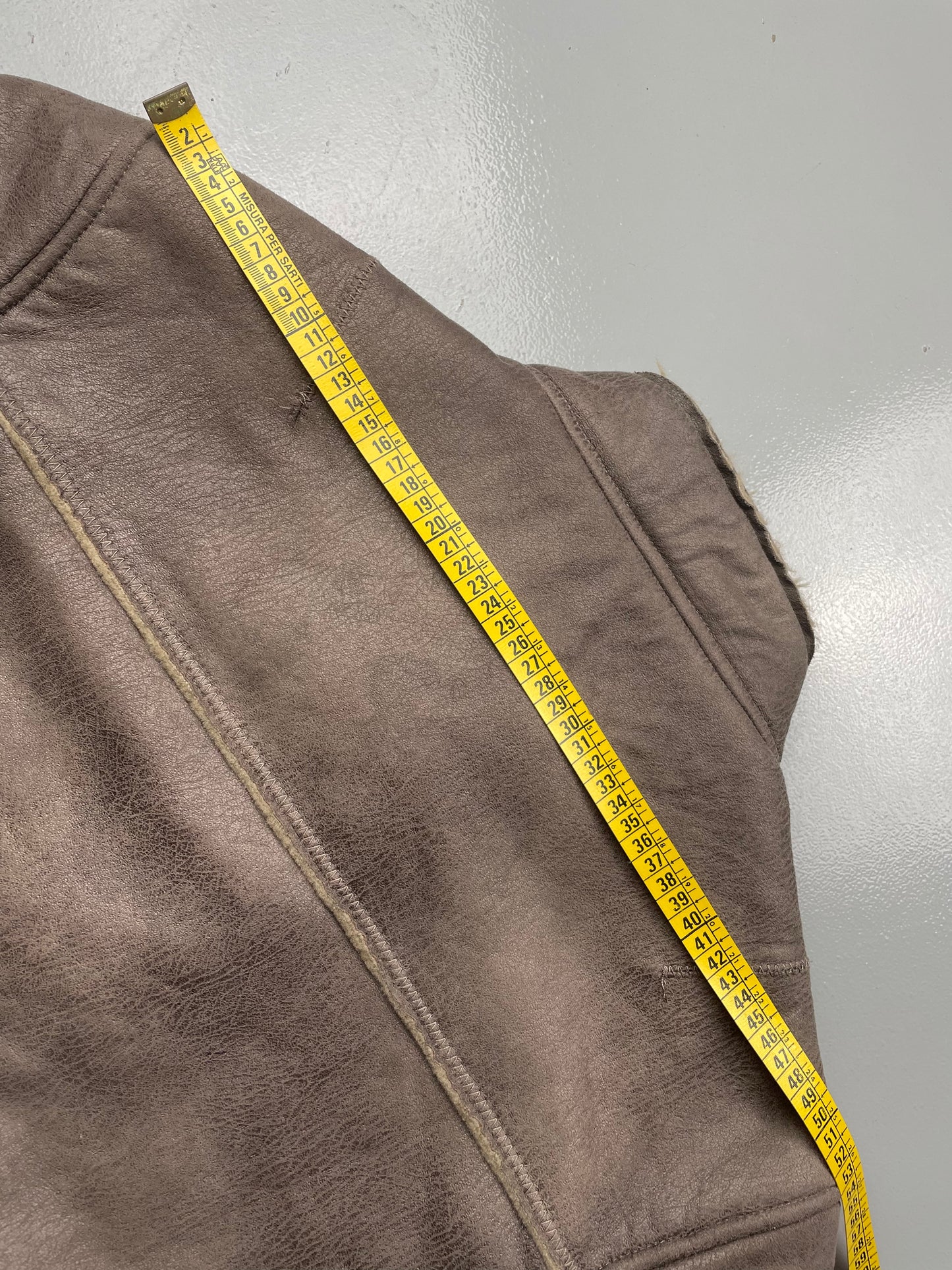 Gosha Rubchinskiy A/W 2016 faux leather shearling jacket (brown) - size L