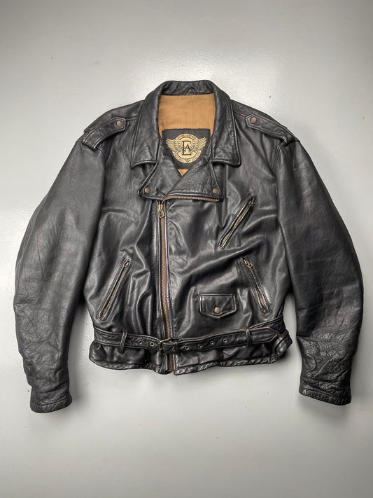 1990's Emporio Armani biker Stone Leather jacket - size 52