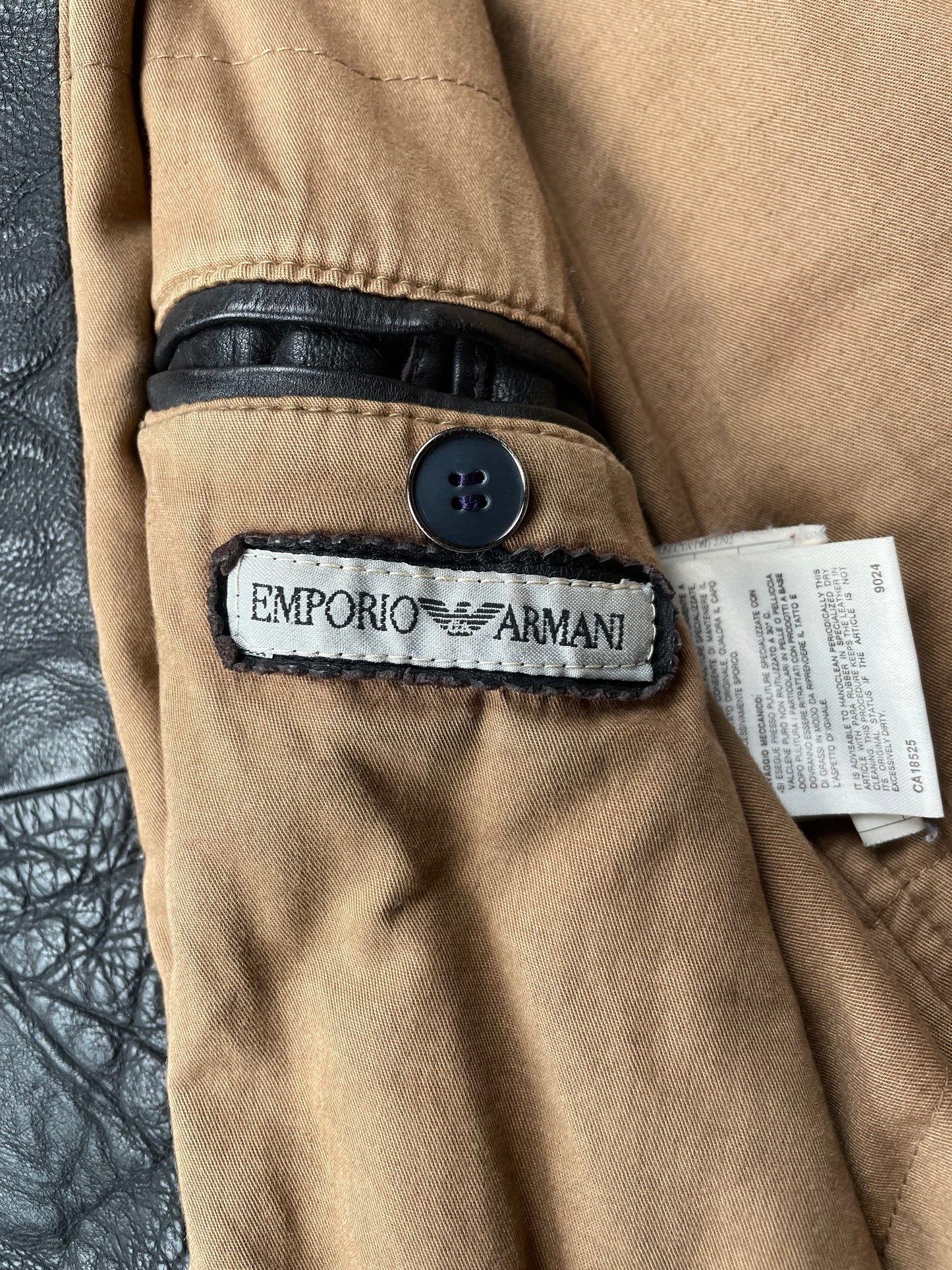 1990's Emporio Armani biker Stone Leather jacket - size 52