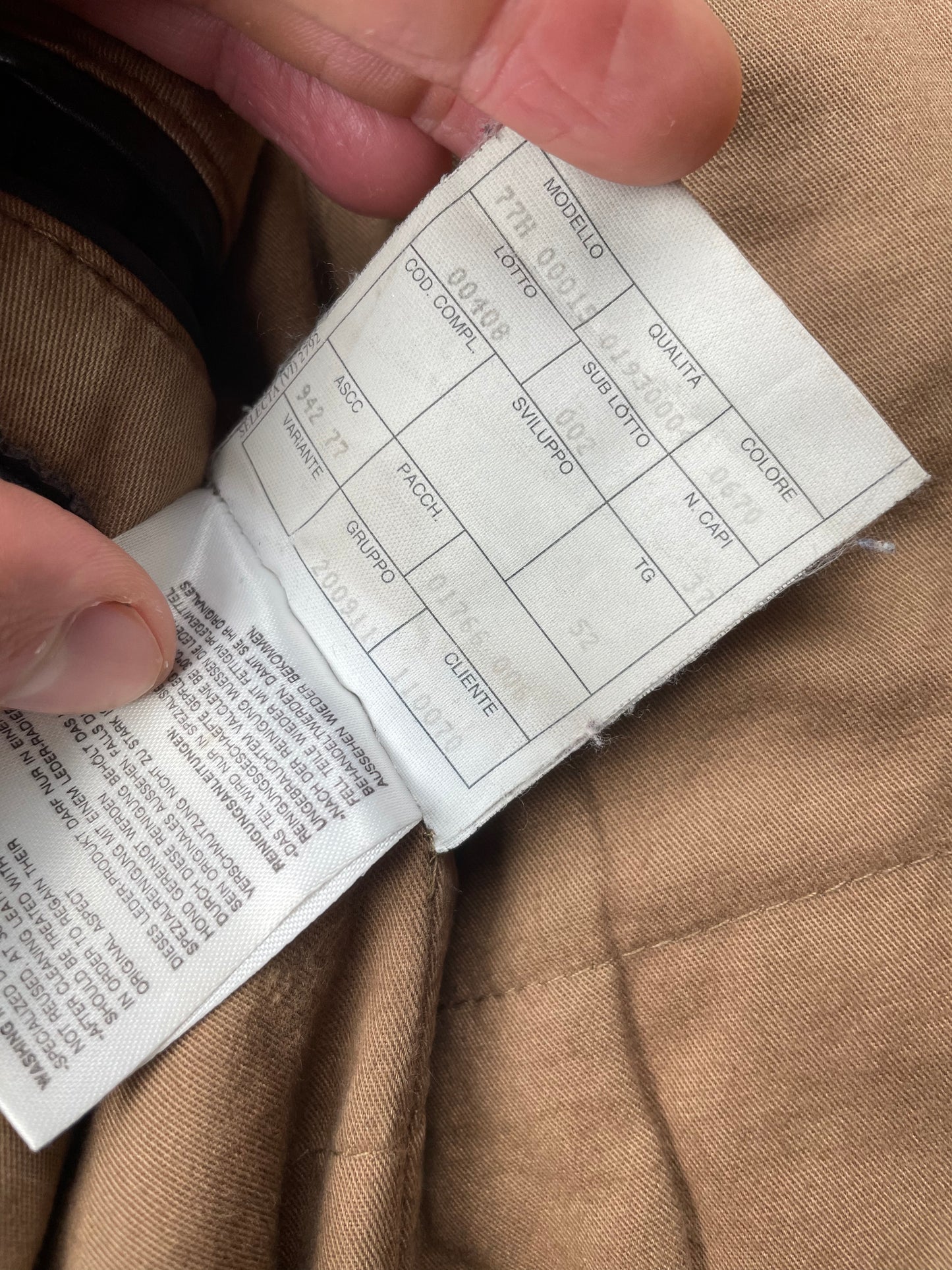 1990's Emporio Armani biker Stone Leather jacket - size 52