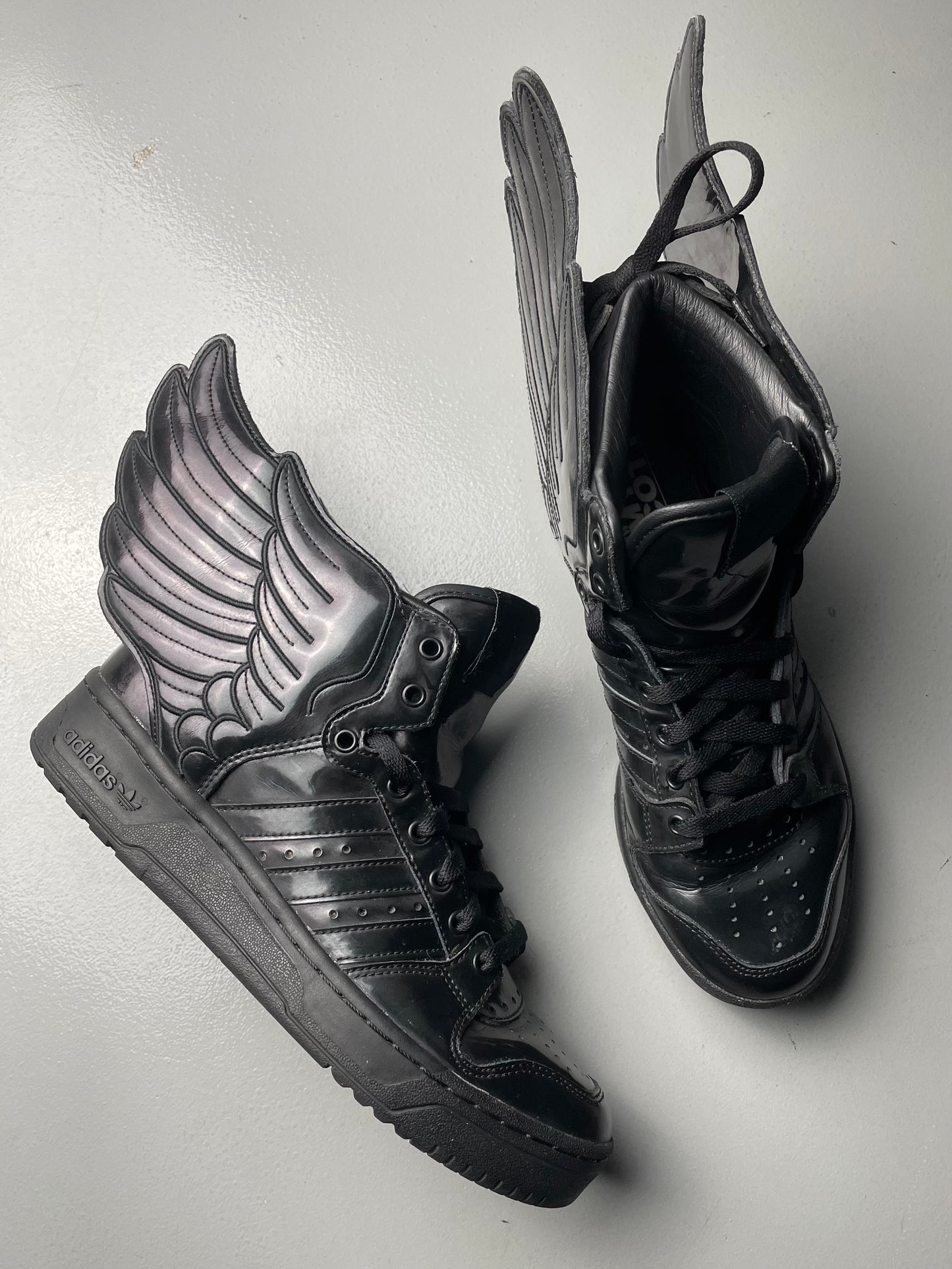 adidas Originals by Jeremy Scott S/S 2013 JS Wings 2.0 "Patent Black" - size 41 1/3