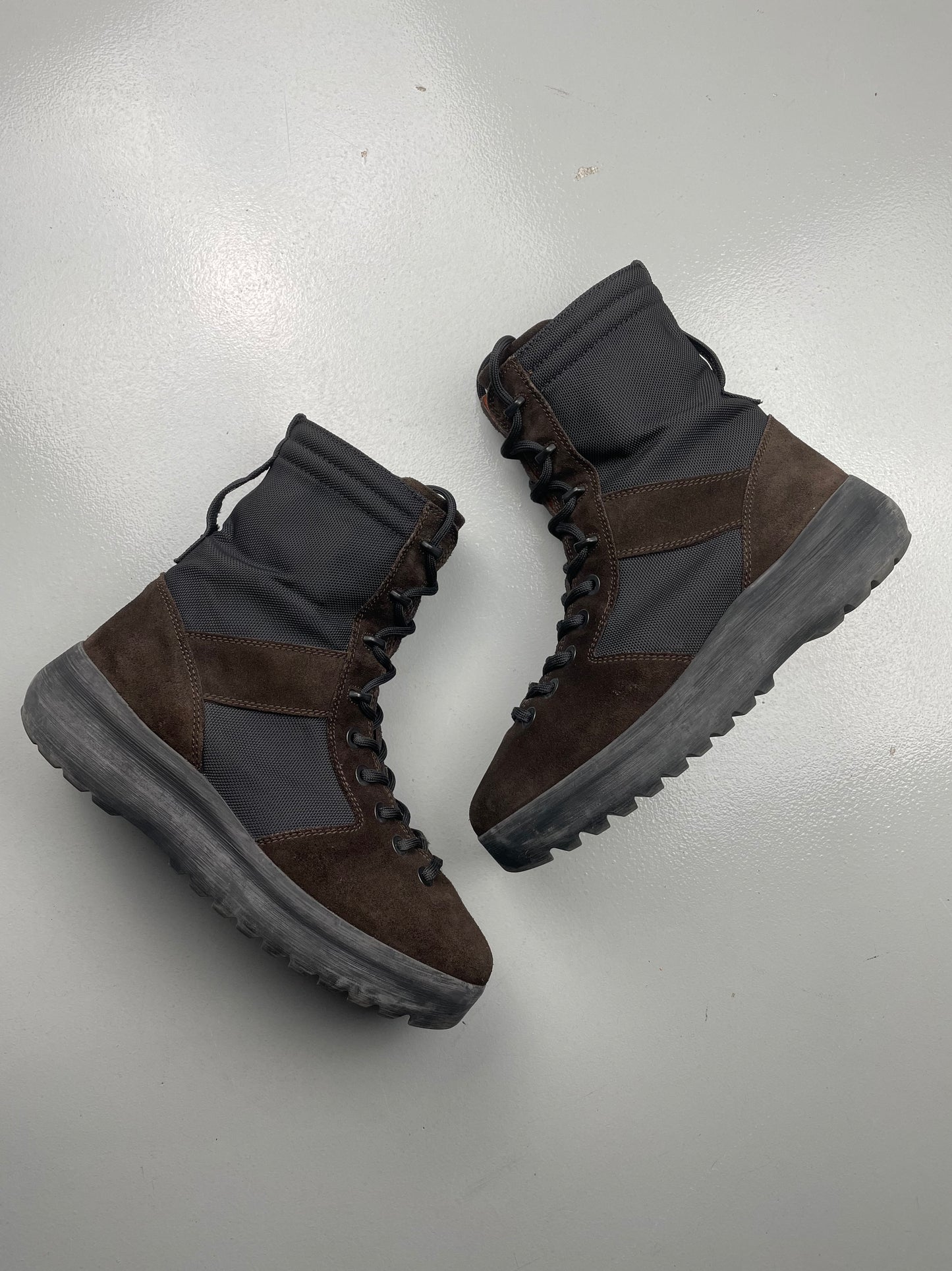 YEEZY Season 3 Onyx Shade Nylon and Thick Suede Military Boots - size 42
