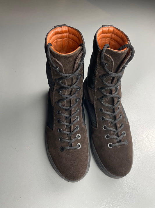 YEEZY Season 3 Onyx Shade Nylon and Thick Suede Military Boots - size 42
