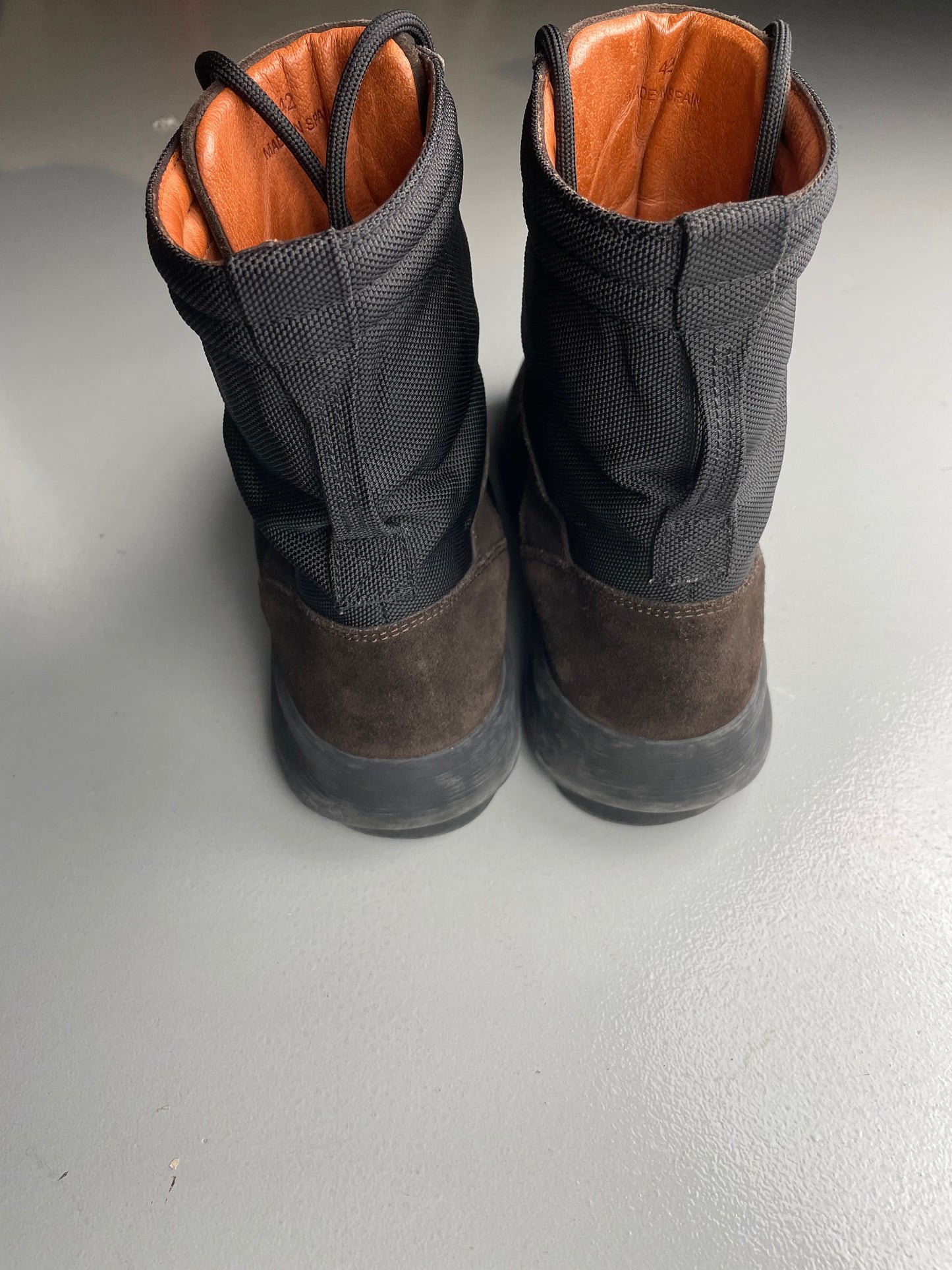 YEEZY Season 3 Onyx Shade Nylon and Thick Suede Military Boots - size 42