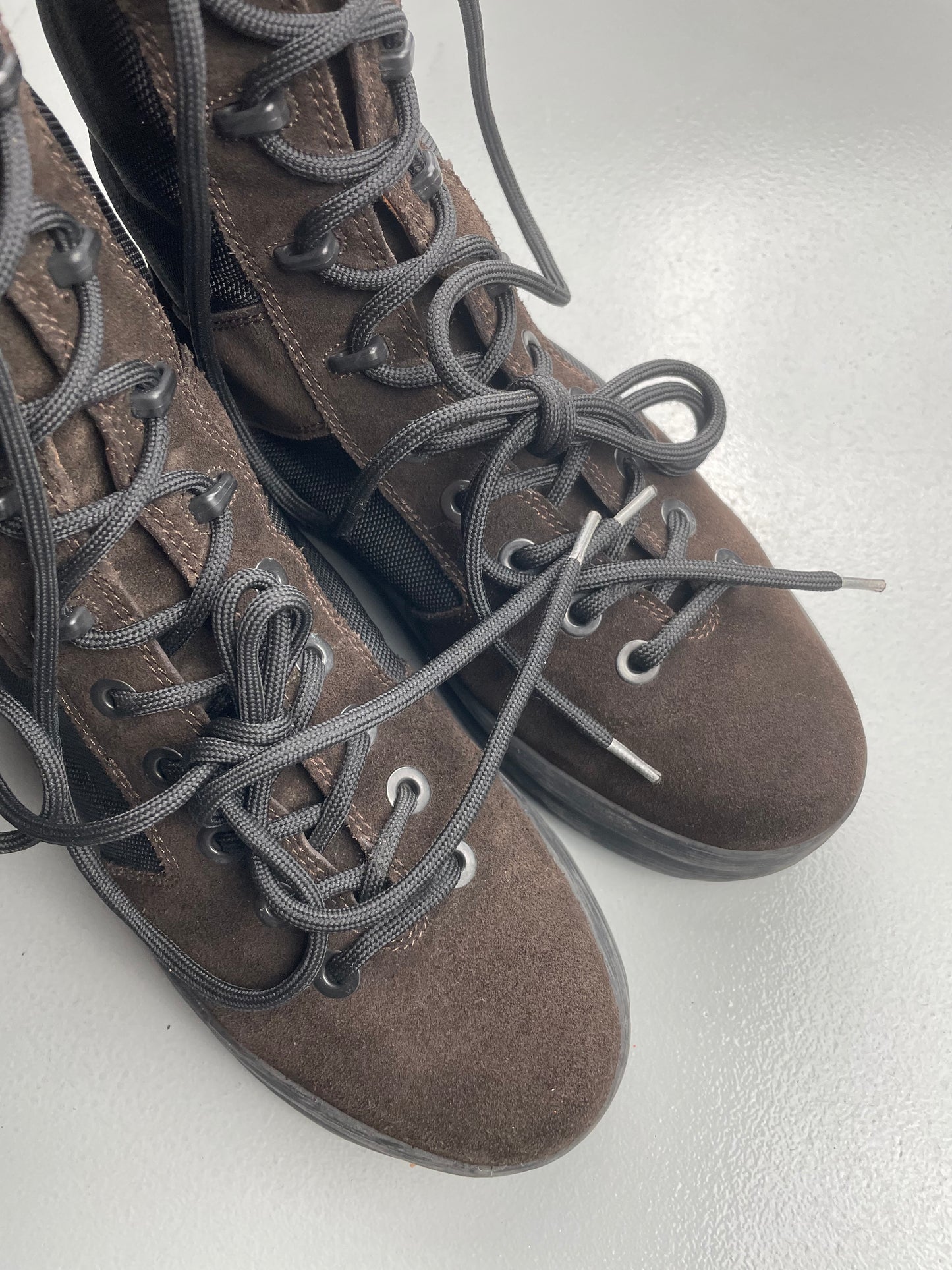 YEEZY Season 3 Onyx Shade Nylon and Thick Suede Military Boots - size 42