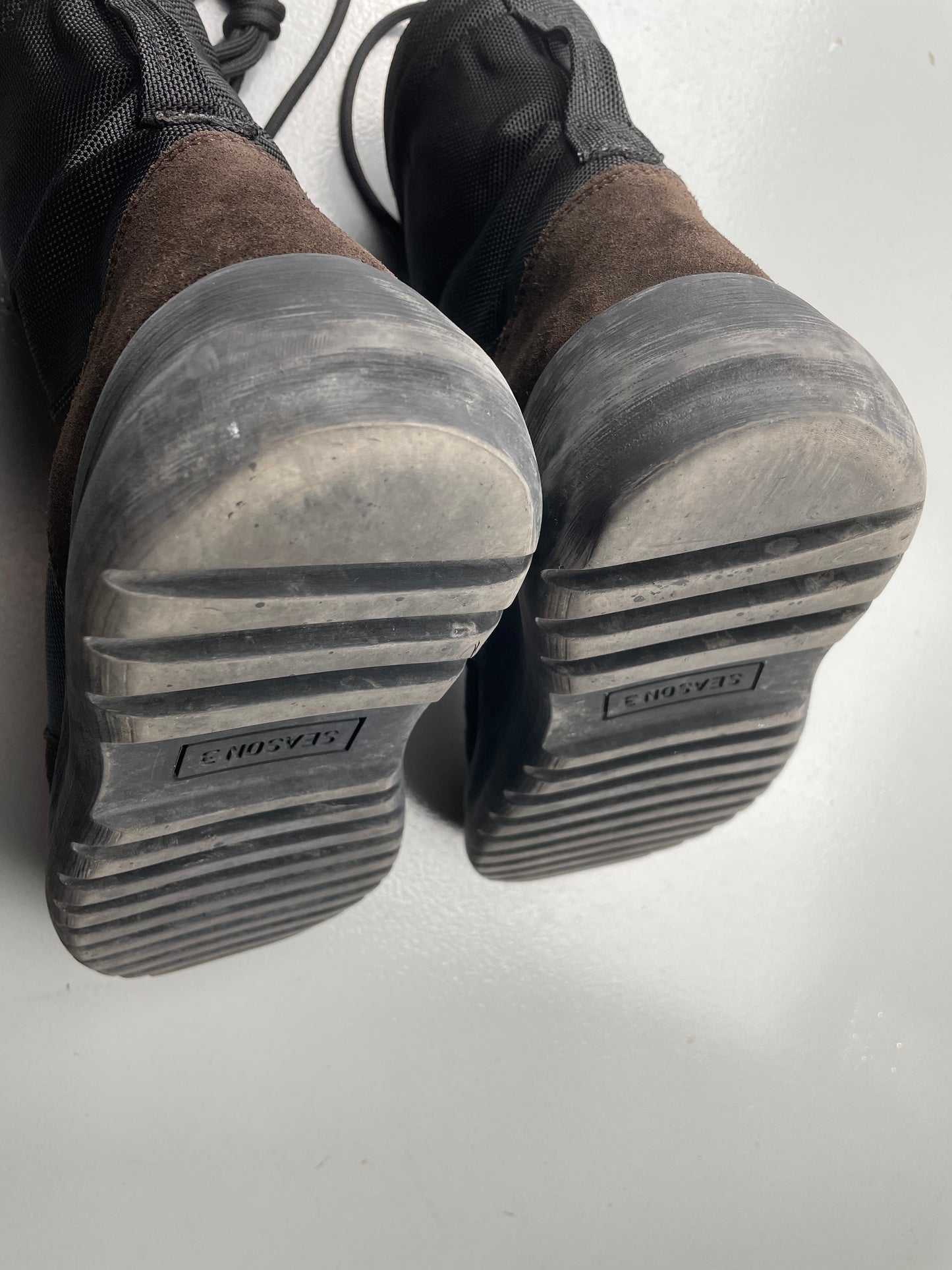 YEEZY Season 3 Onyx Shade Nylon and Thick Suede Military Boots - size 42