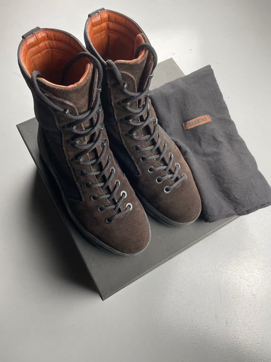 YEEZY Season 3 Onyx Shade Nylon and Thick Suede Military Boots - size 42