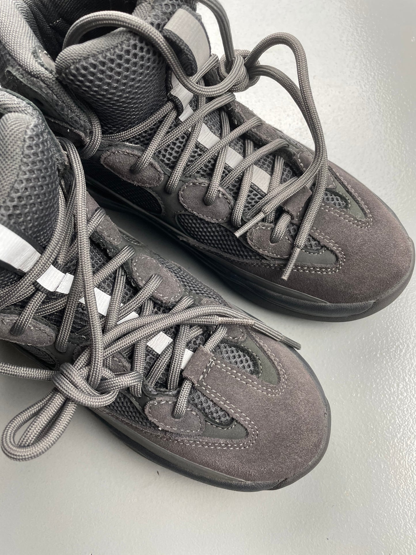 YEEZY Season 6 Graphite Thick Suede, Mesh and Nubuck Desert Boots - size 42