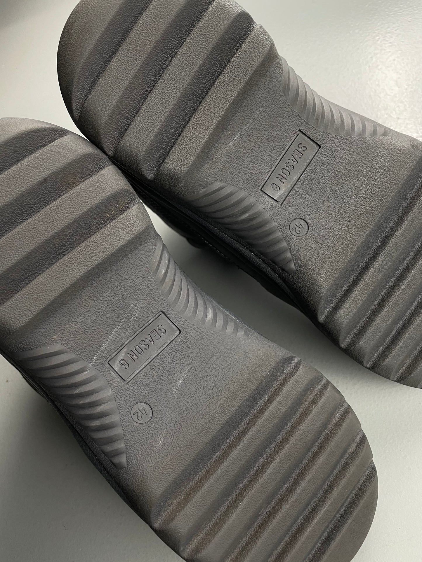 YEEZY Season 6 Graphite Thick Suede, Mesh and Nubuck Desert Boots - size 42