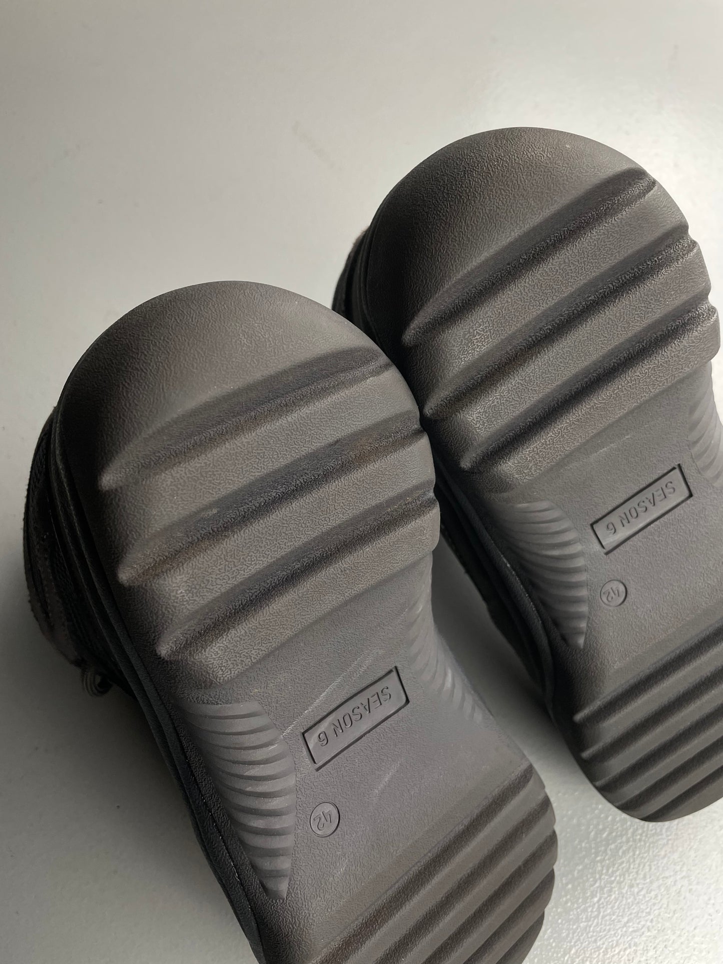 YEEZY Season 6 Graphite Thick Suede, Mesh and Nubuck Desert Boots - size 42