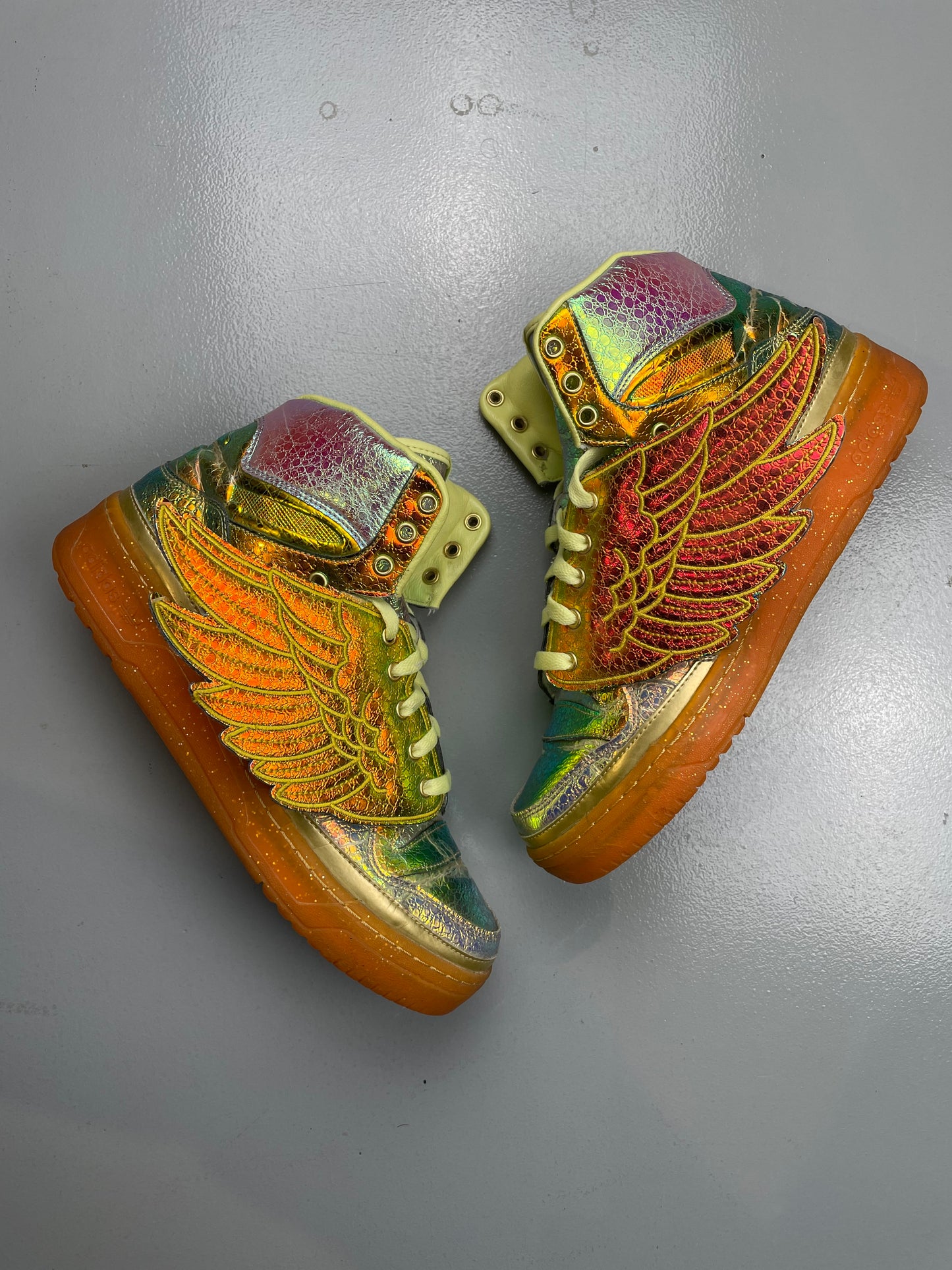 adidas Originals by Jeremy Scott S/S 2014 JS Wings "Gold Foil" - size 42 2/3