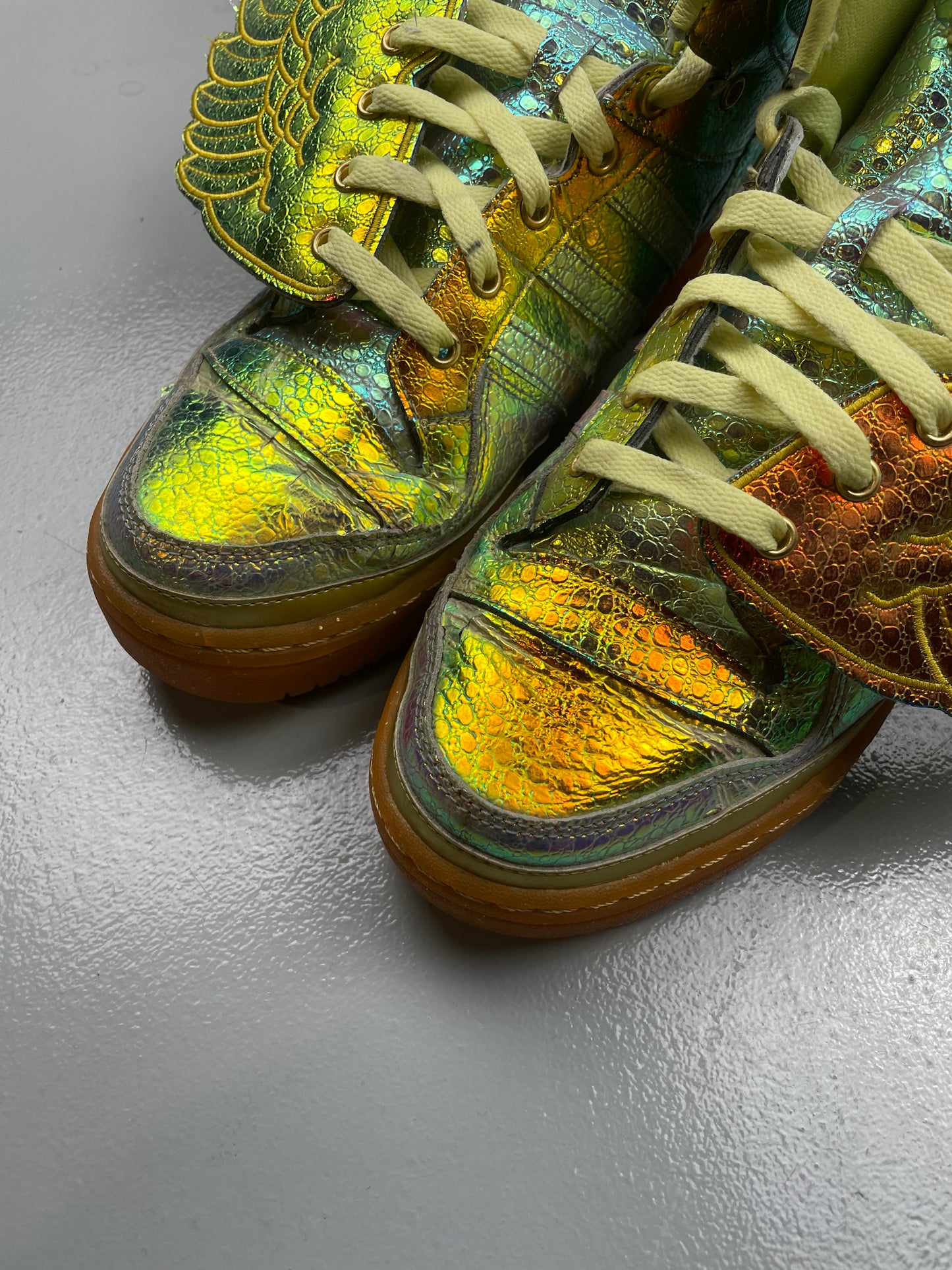 adidas Originals by Jeremy Scott S/S 2014 JS Wings "Gold Foil" - size 42 2/3